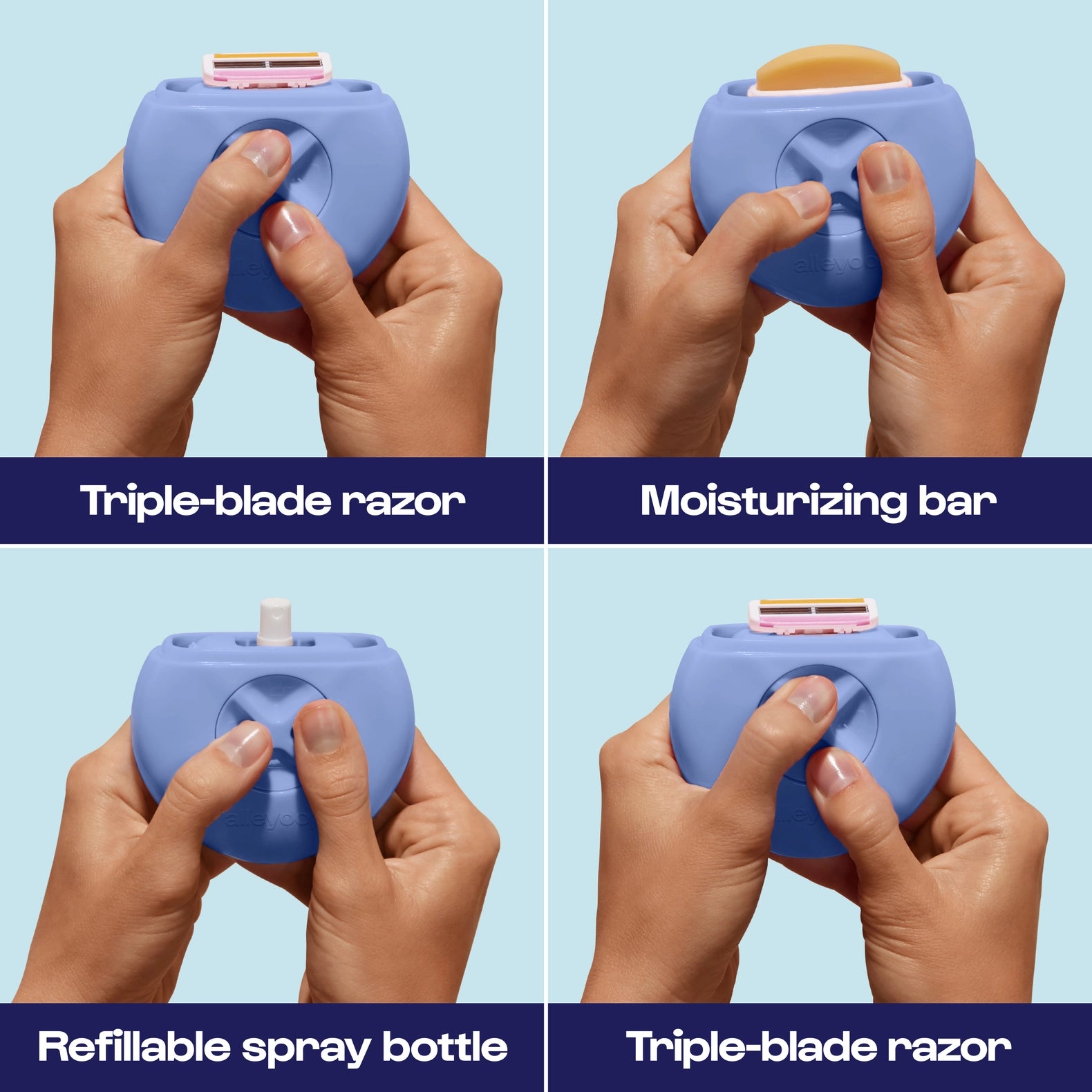 Periwinkle Portable On-The-Go Razor