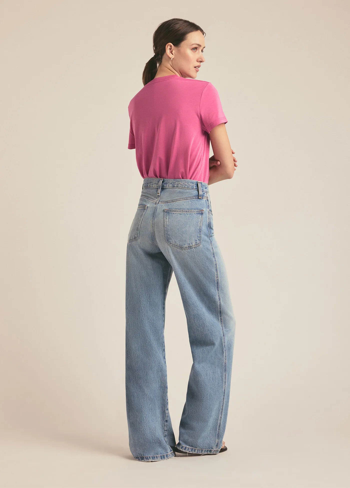 The Cropped Collegiate Tee - Deep Rose | Favorite Daughter