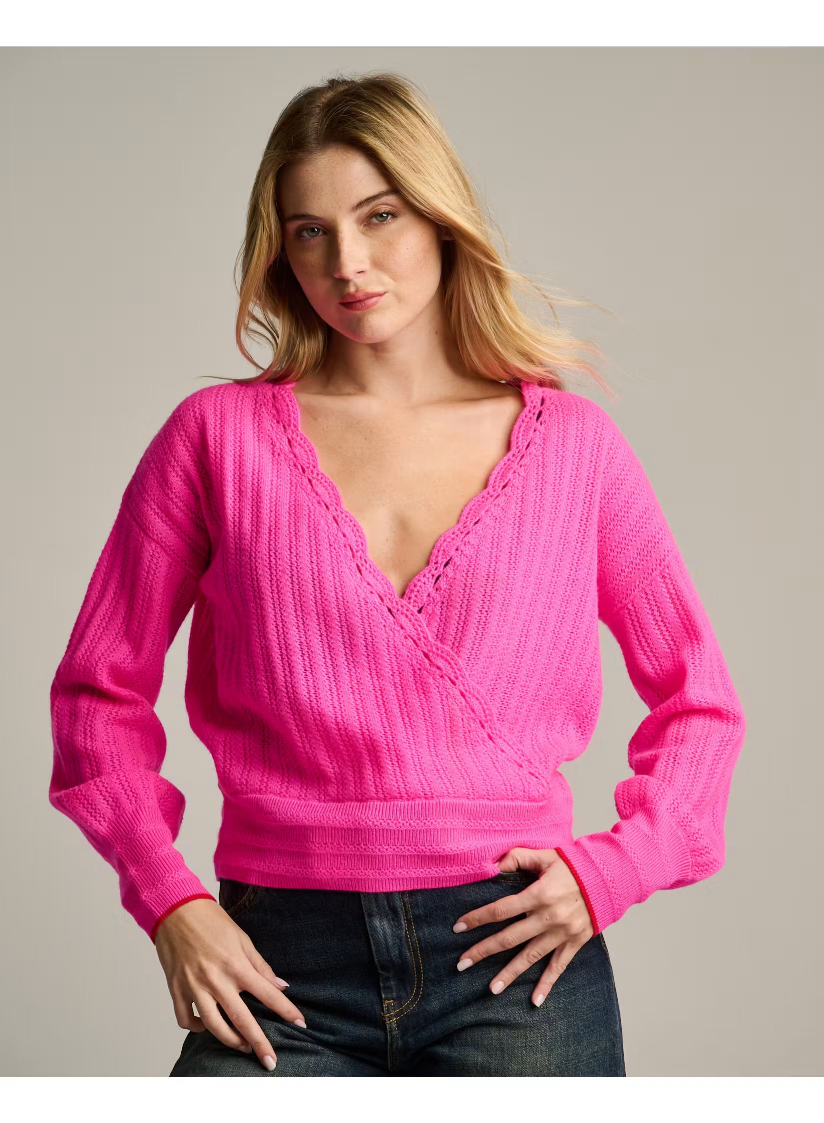 First Date Cashmere Top - Pink Flash | Lisa Todd