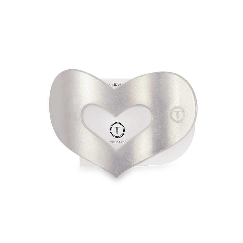 Mother of Pearl Heart Flat Clip | Teleties