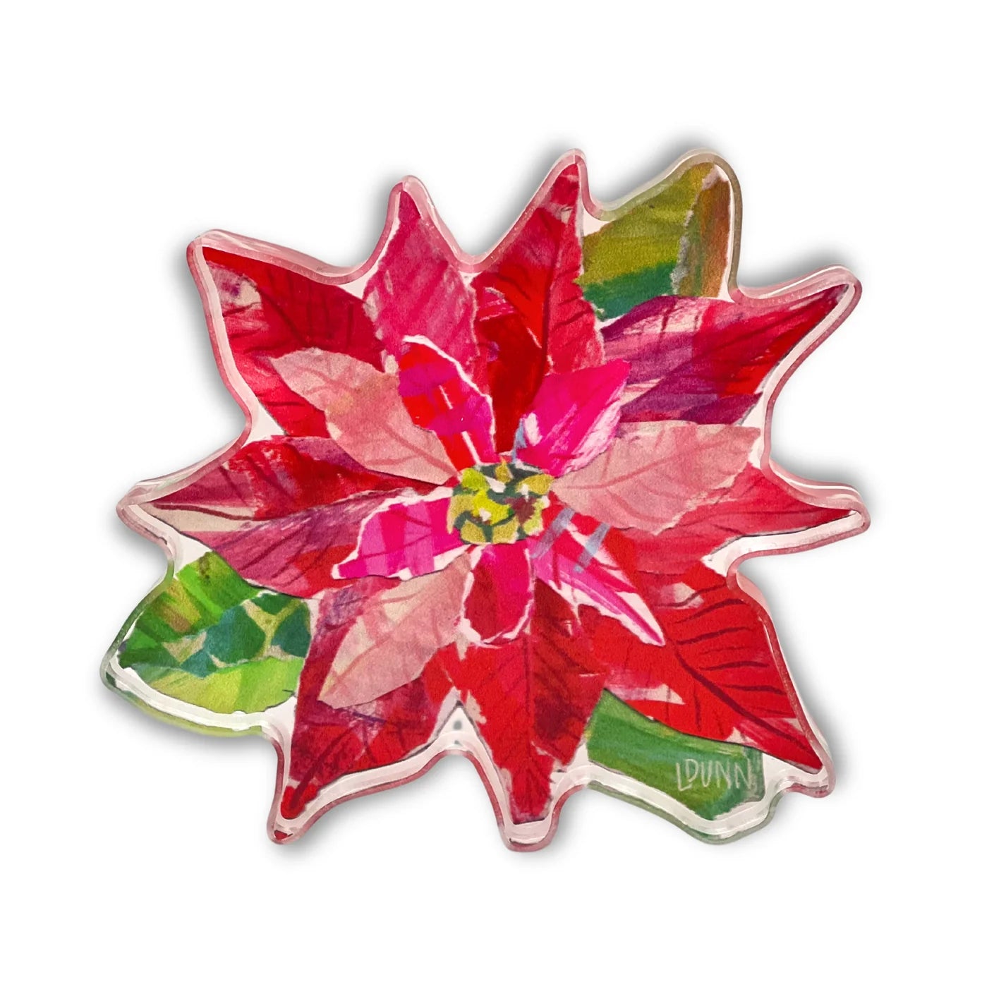 Poinsettia Acrylic Bloom Block | Lauren Dunn