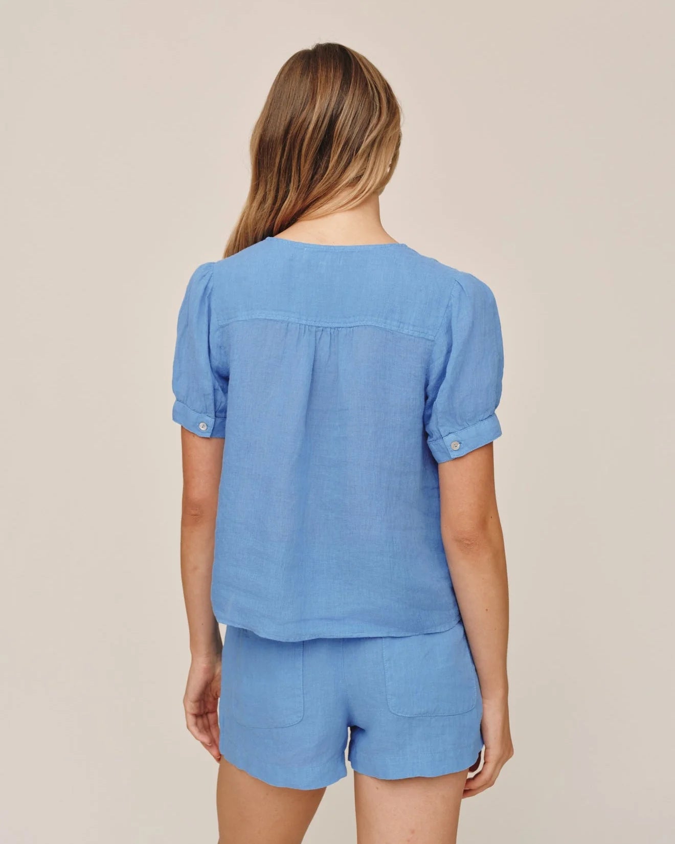 Short Sleeve Flowy Pullover Top - Ocean Blue | Bella Dahl