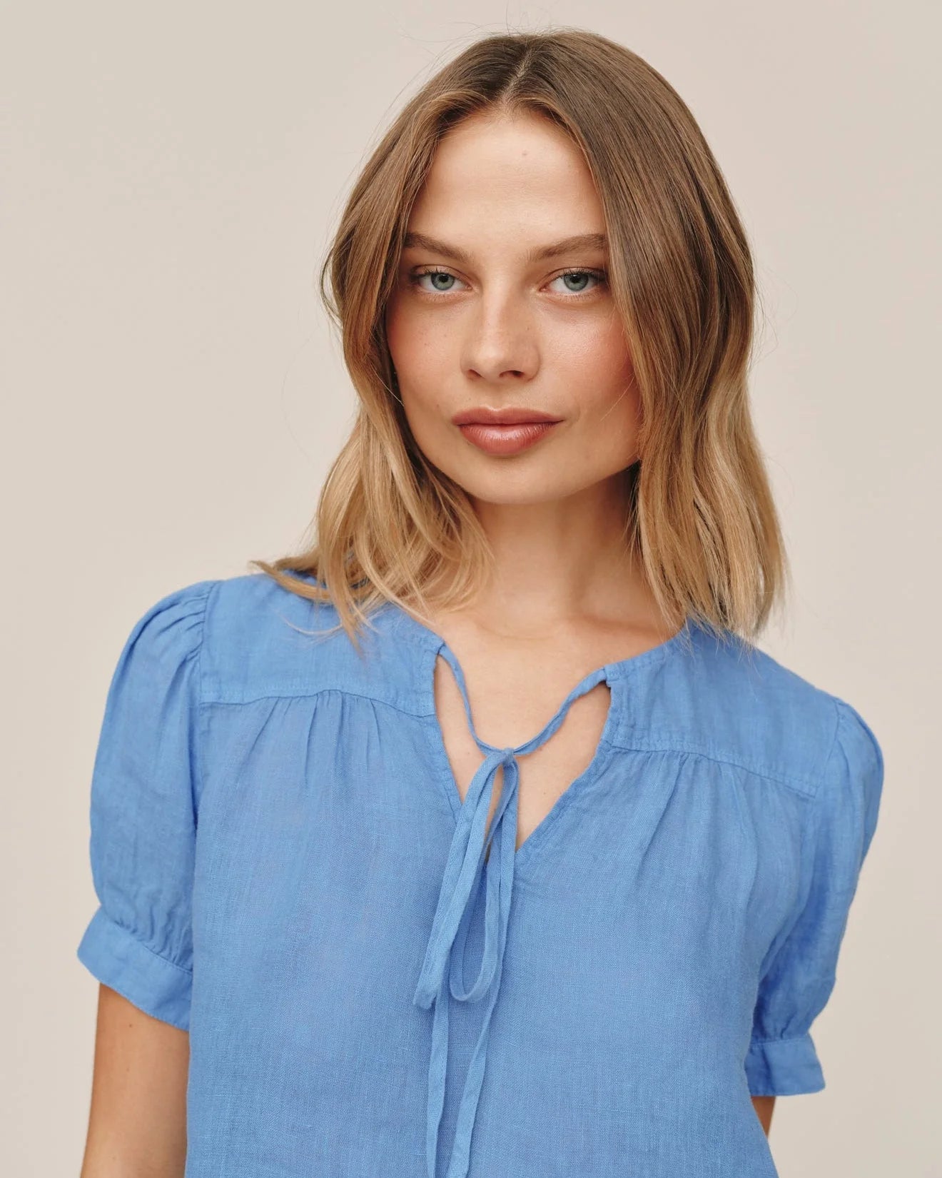 Short Sleeve Flowy Pullover Top - Ocean Blue | Bella Dahl