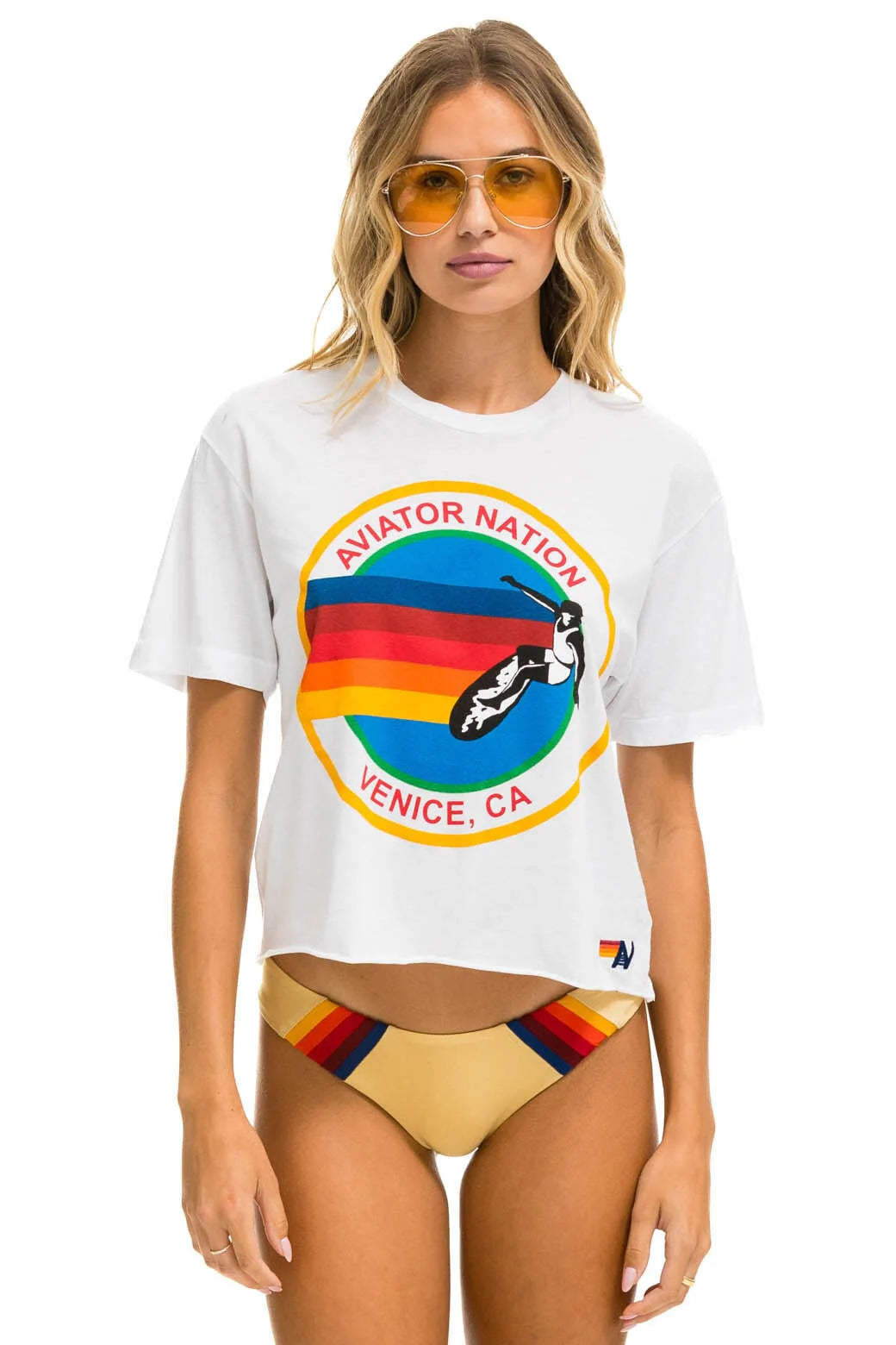Boyfriend Tee - White | Aviator Nation