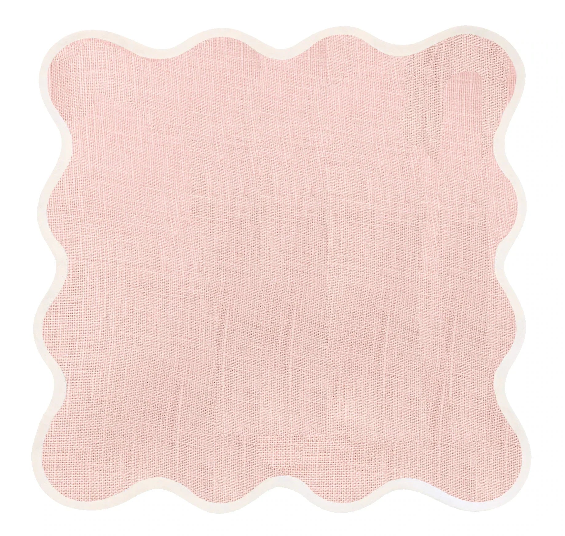 Linen Scalloped Square | Peony Pink | Fenwick Fields