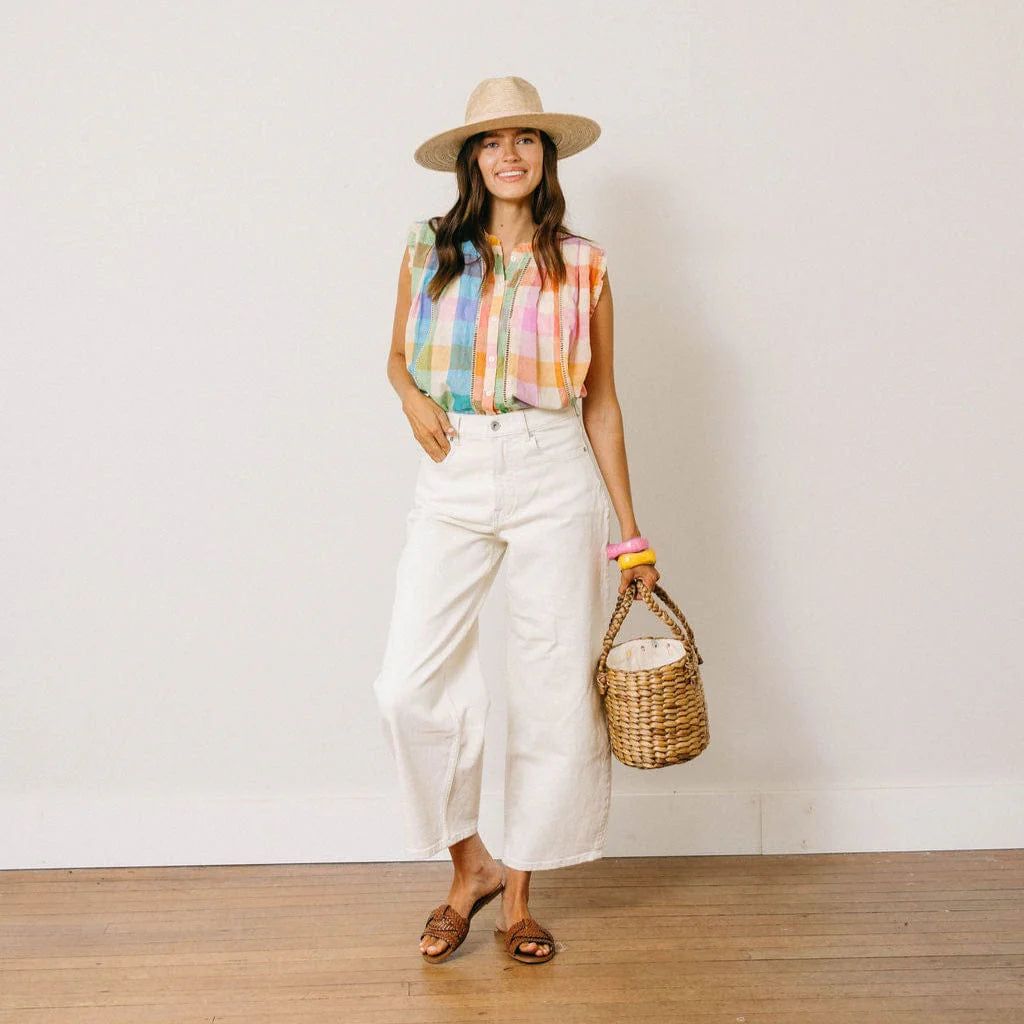 Rainbow Plaid Augustine Top | Sunshine Tienda