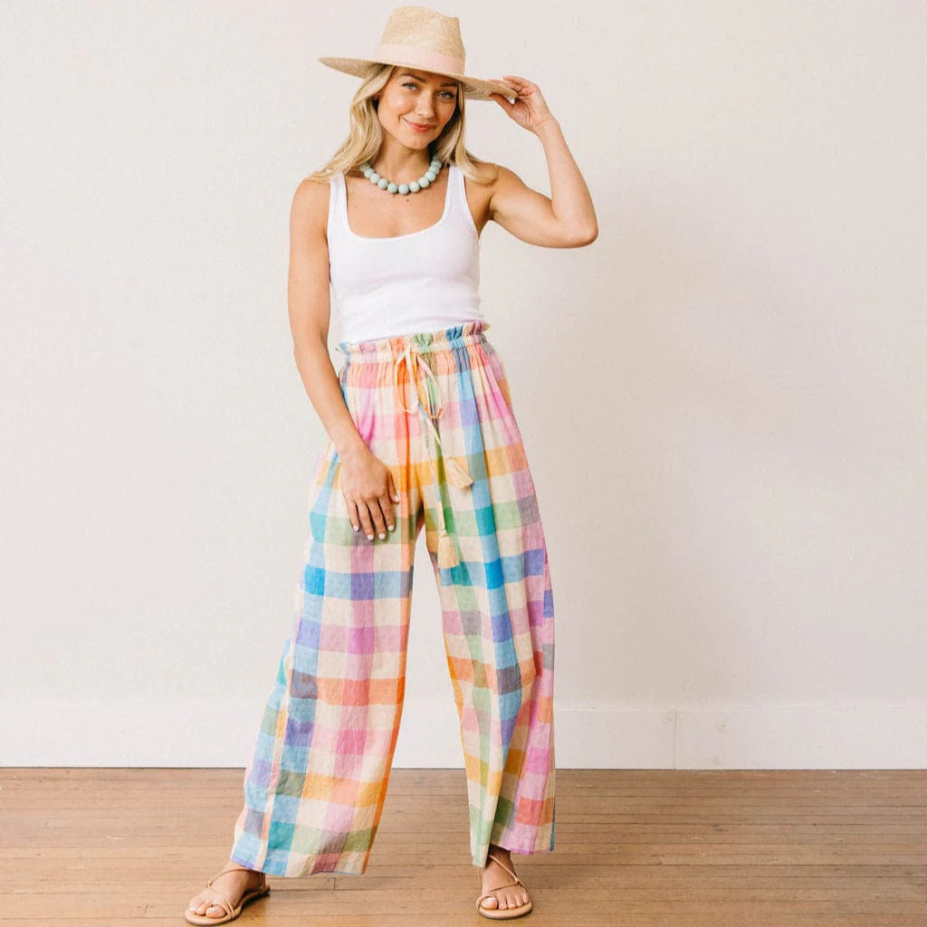 Rainbow Plaid Daphne Pant | Sunshine Tienda