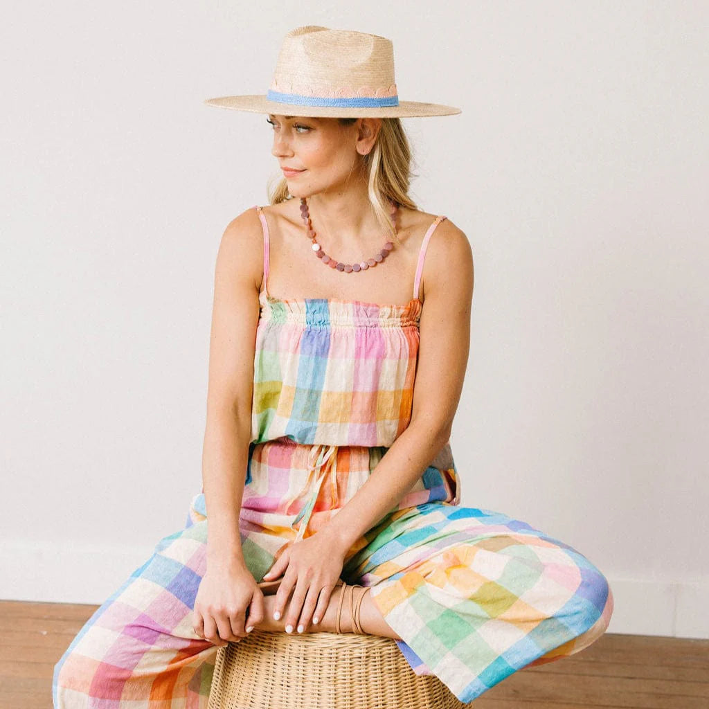 Rainbow Plaid Daphne Top | Sunshine Tienda