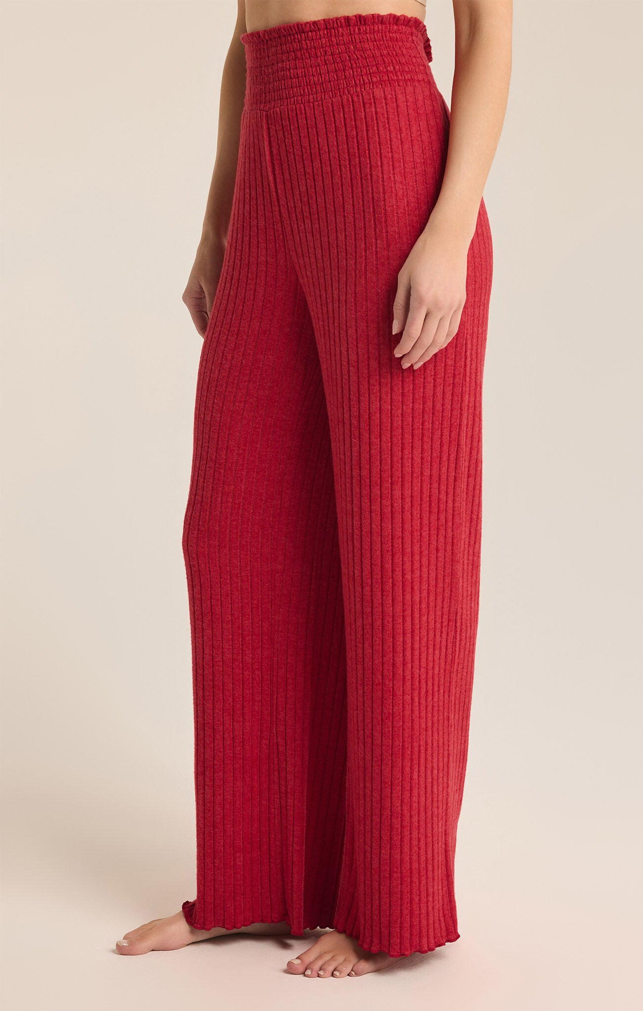 Dawn Smocked Rib Pant - Haute Red | Z Supply