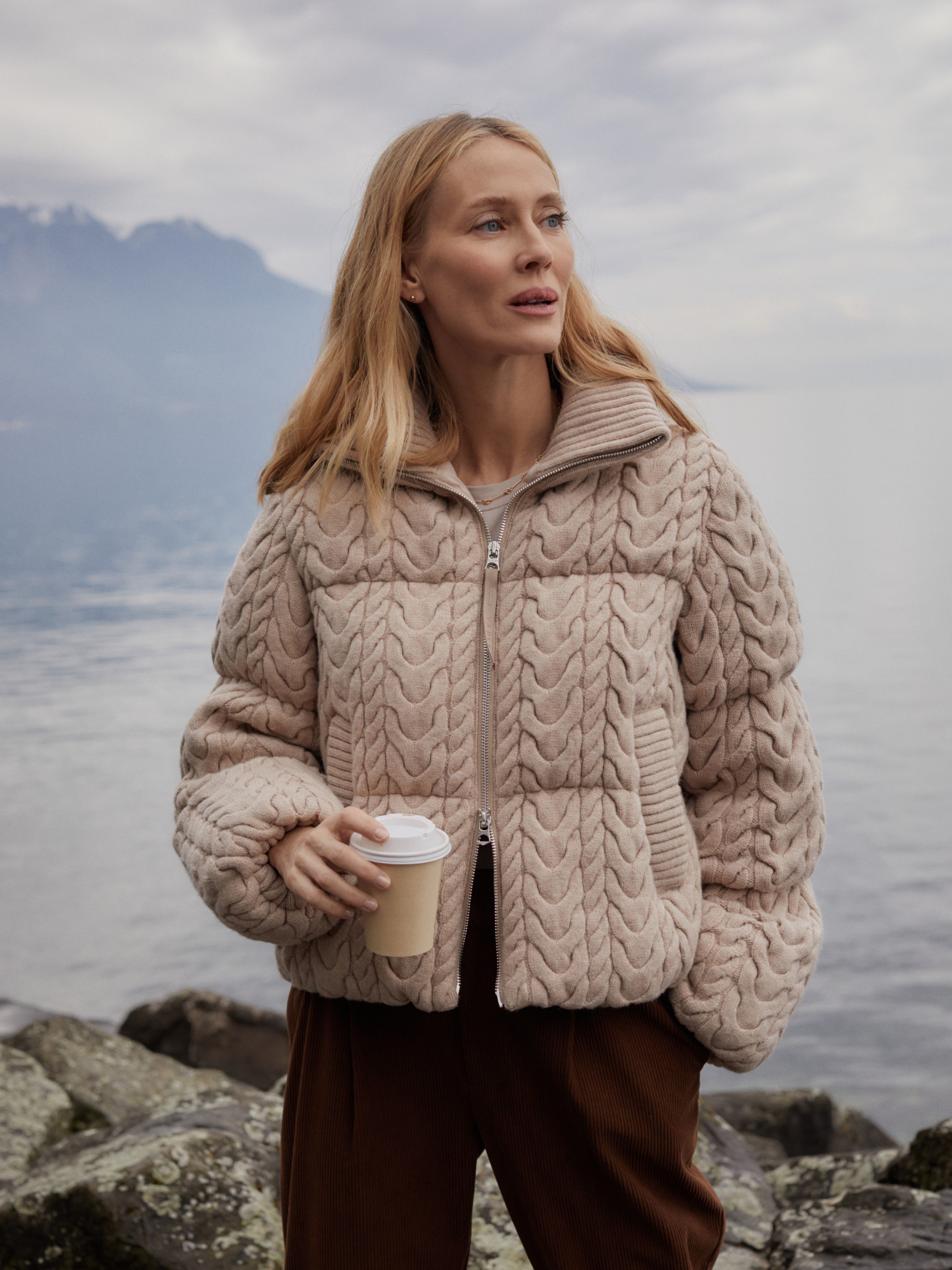 Reggie Cable Knit Puffer | Varley