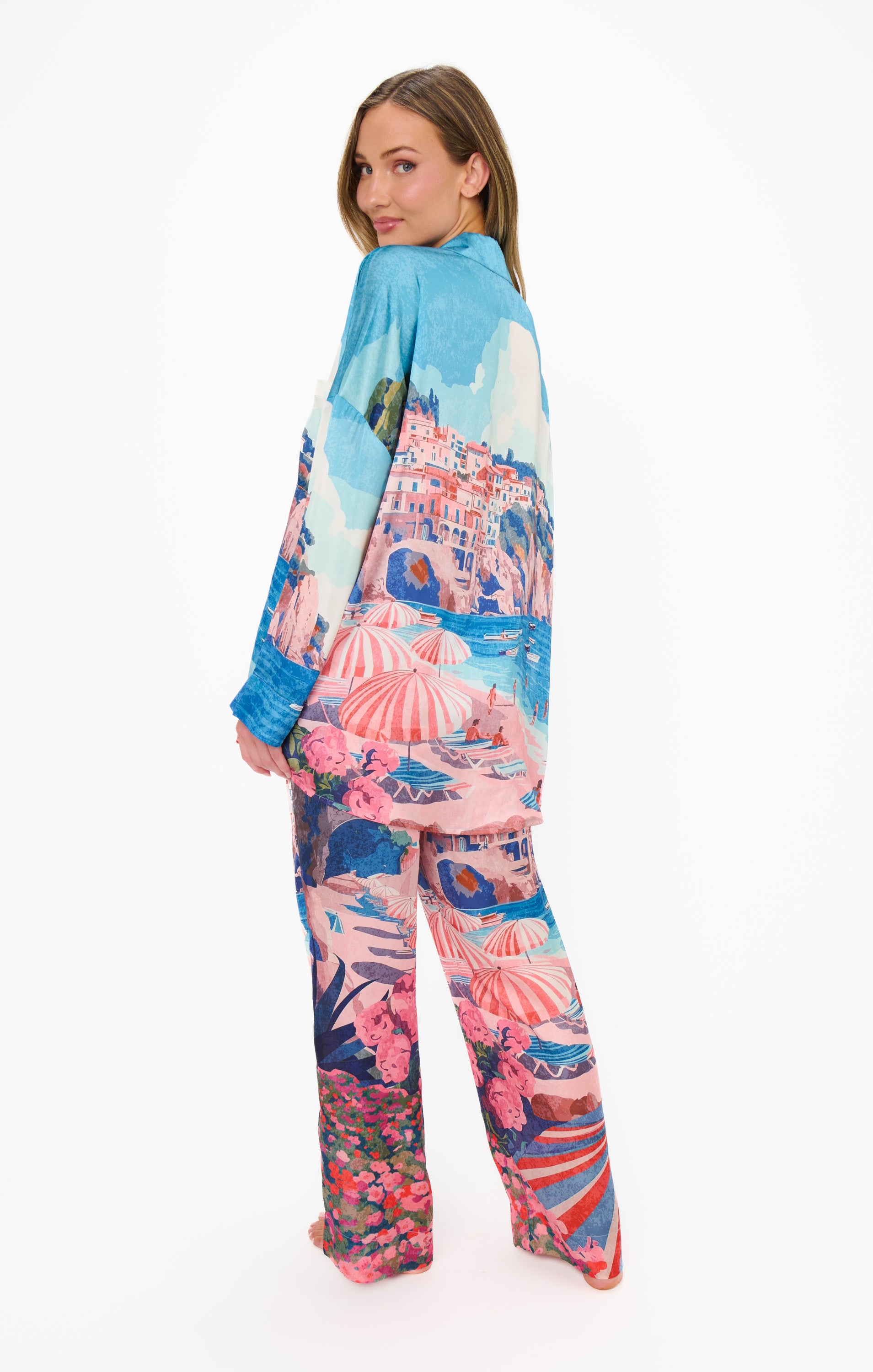 Overslept PJ Set - Oasis Beach Club Silky | Show Me Your Mumu