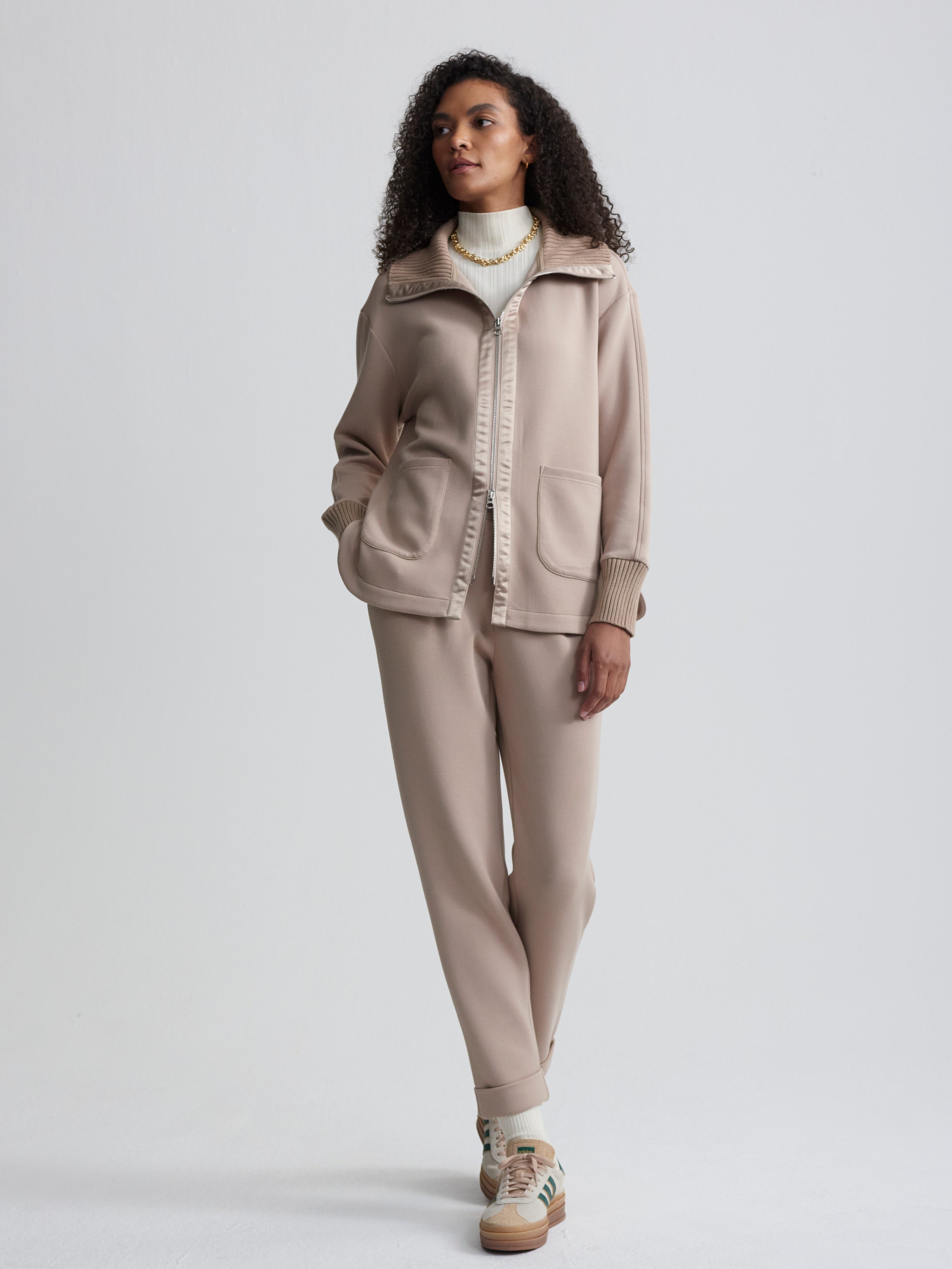 Niamh Zip Through - Light Taupe | Varley