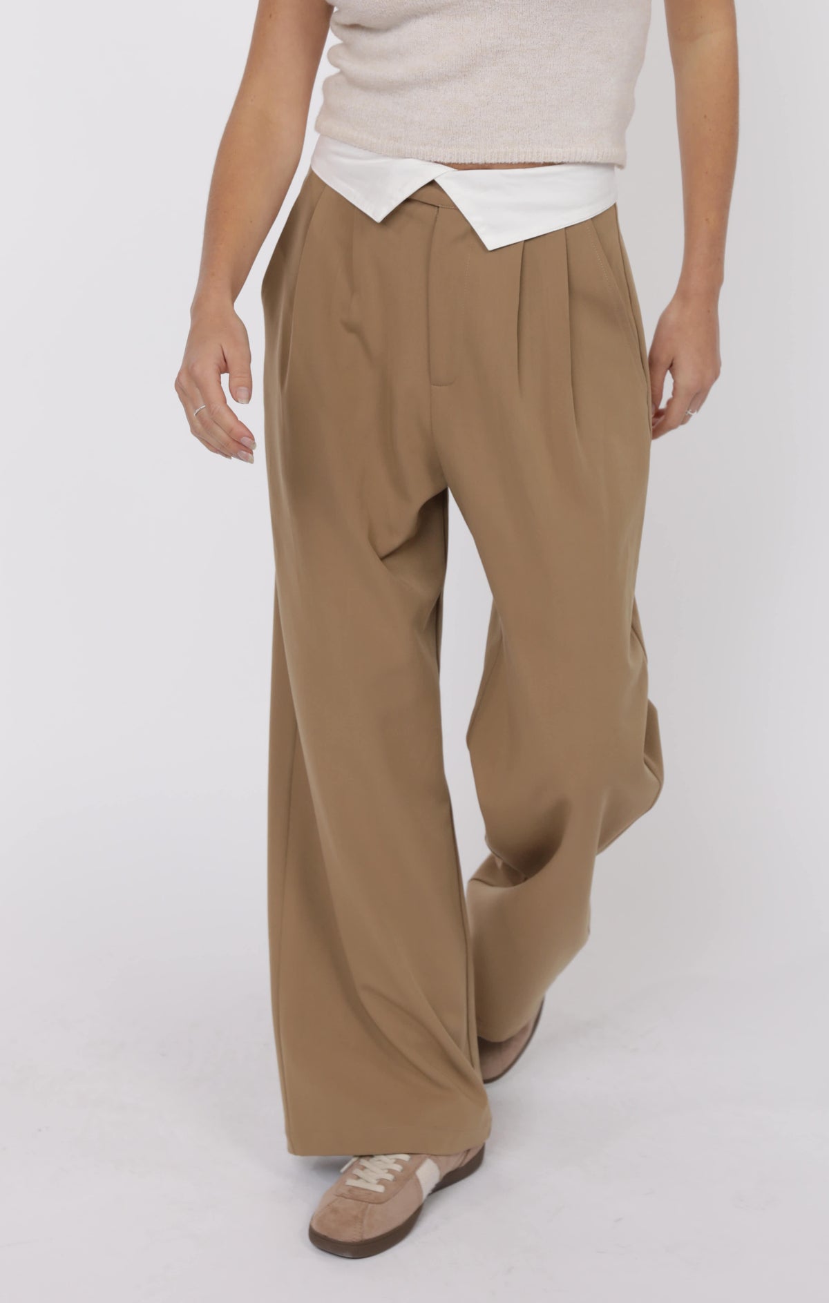 Long Game Foldover Waist Wide Leg Pant | Sage The Label