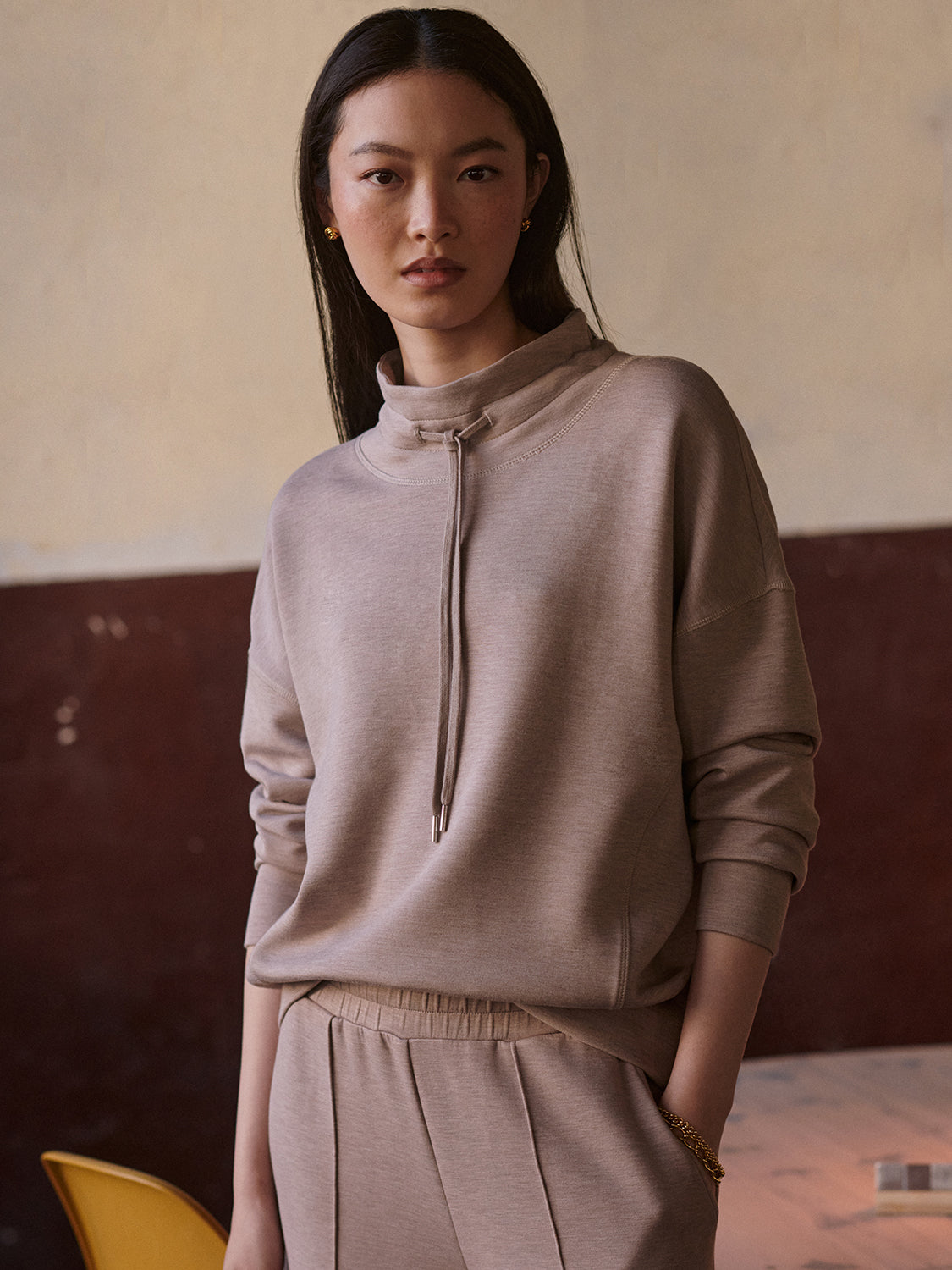 Oakdale Sweat - Taupe Marl | Varley