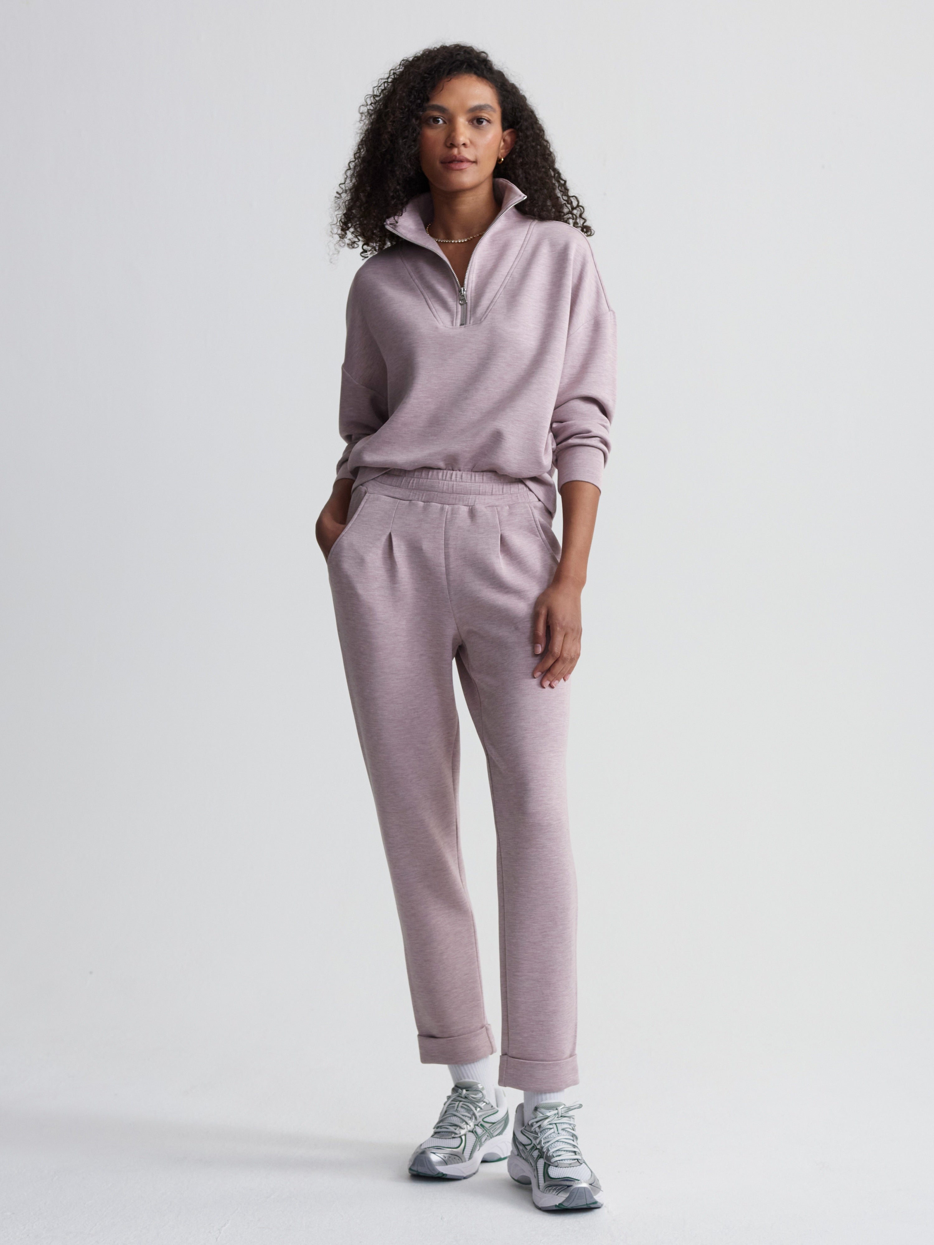 The Rolled Cuff Pant (25") - Mauve Marl | Varley