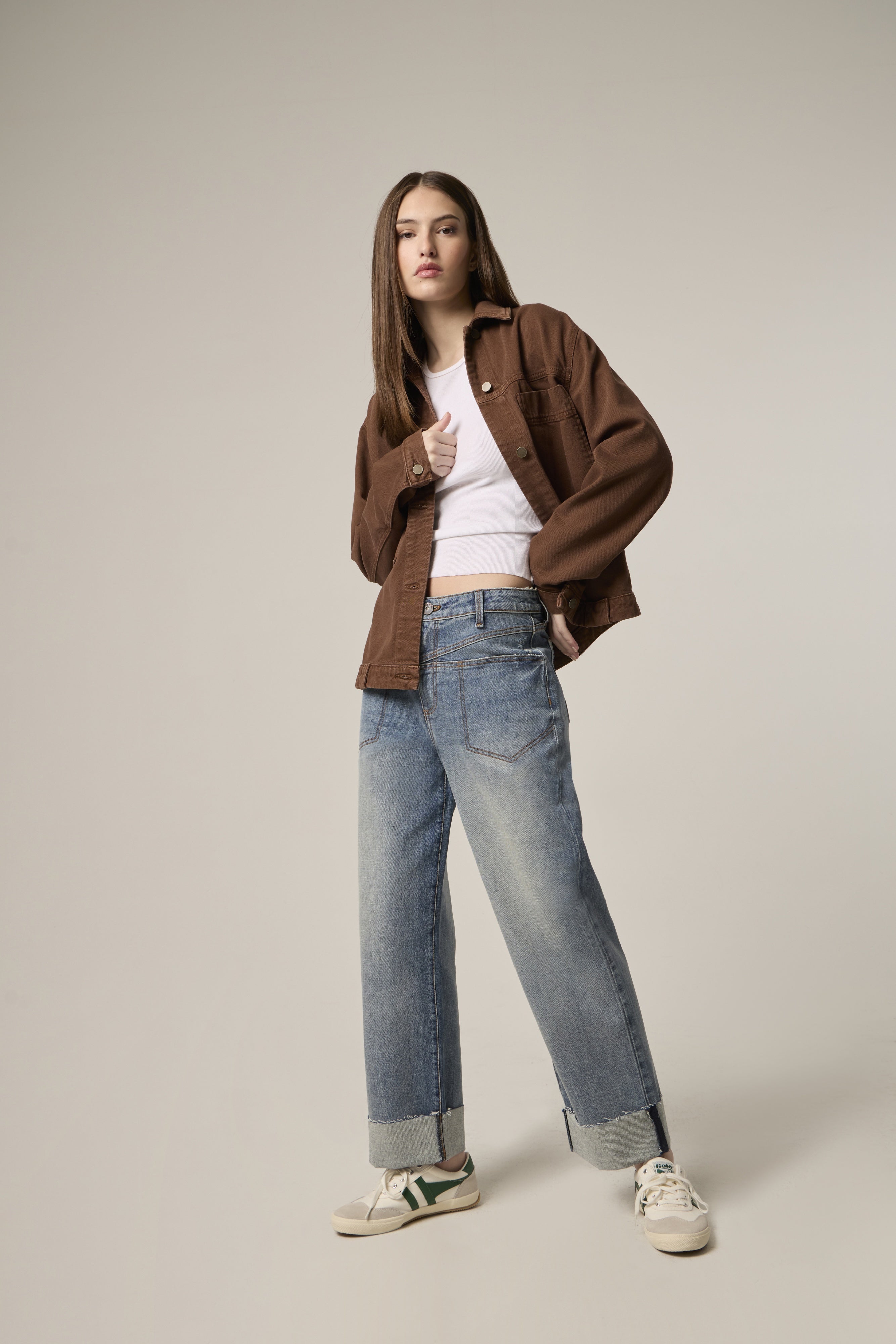 Vincent High Rise Cuffed Wide Leg Jeans - Medium Fanzara | Edyson