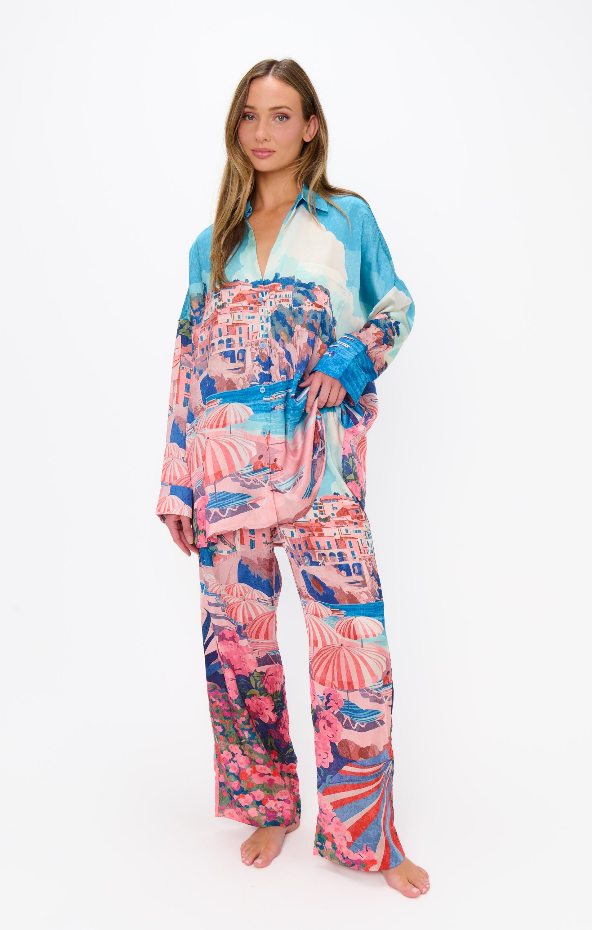 Overslept PJ Set - Oasis Beach Club Silky | Show Me Your Mumu