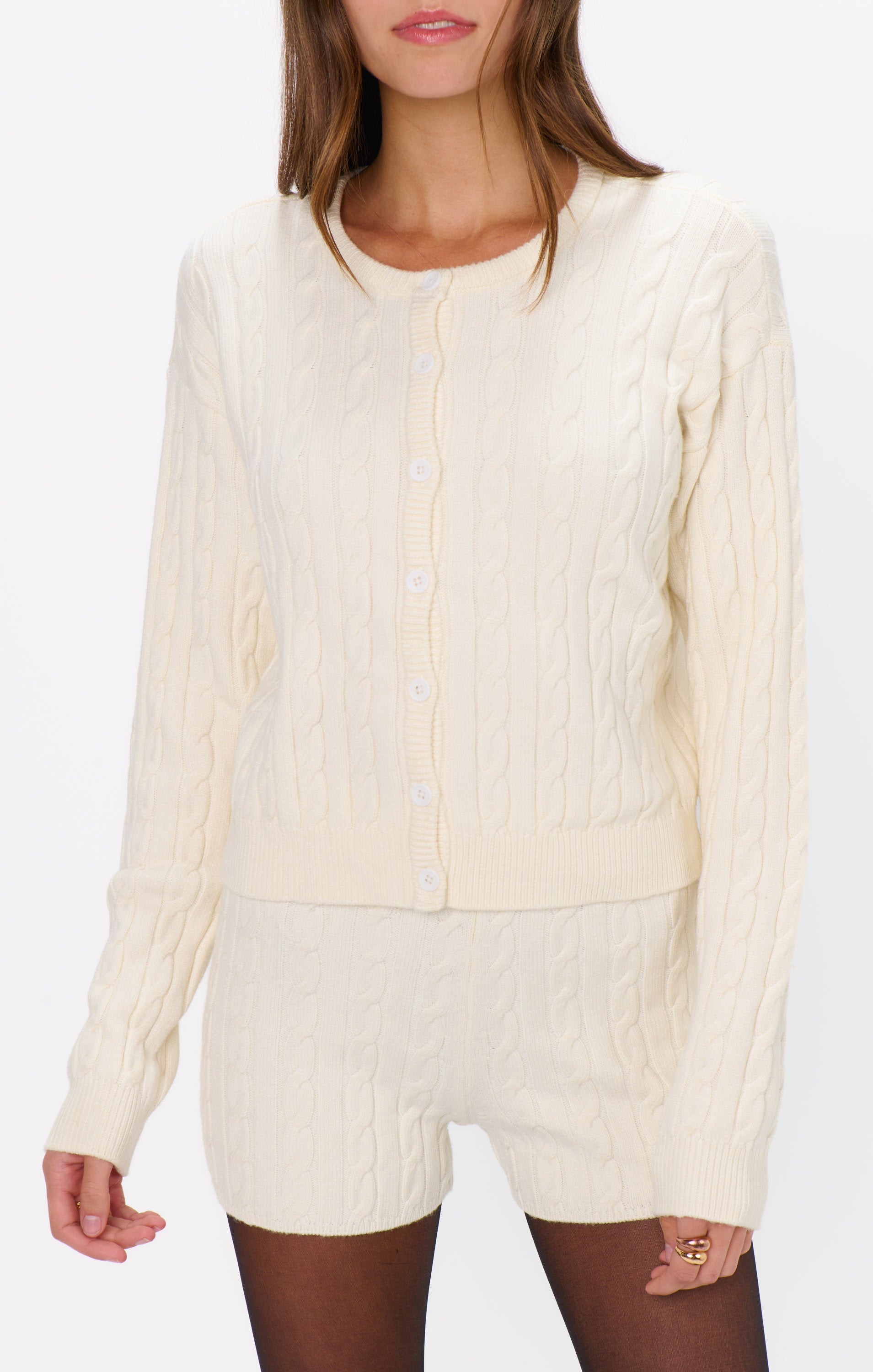 Throw On Cardigan - Snow Cable Knit | Show Me Your Mumu