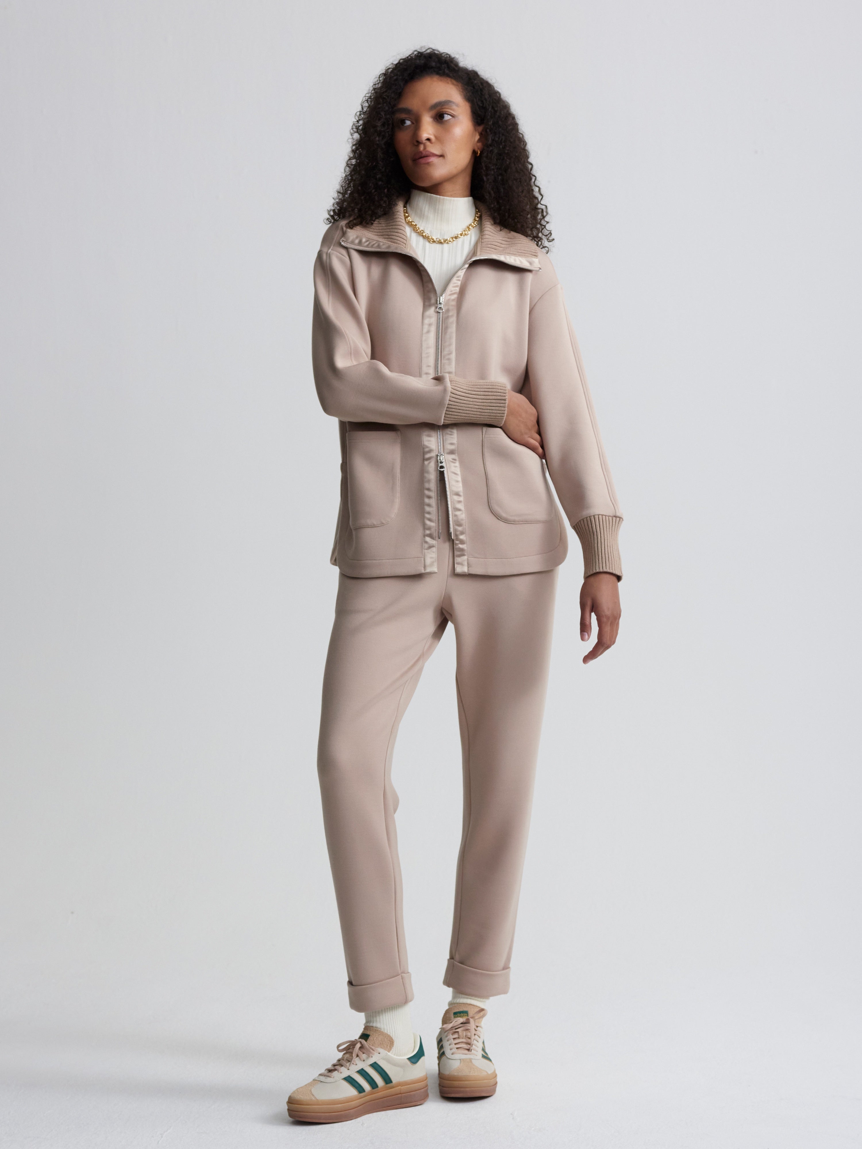 Niamh Zip Through - Light Taupe | Varley