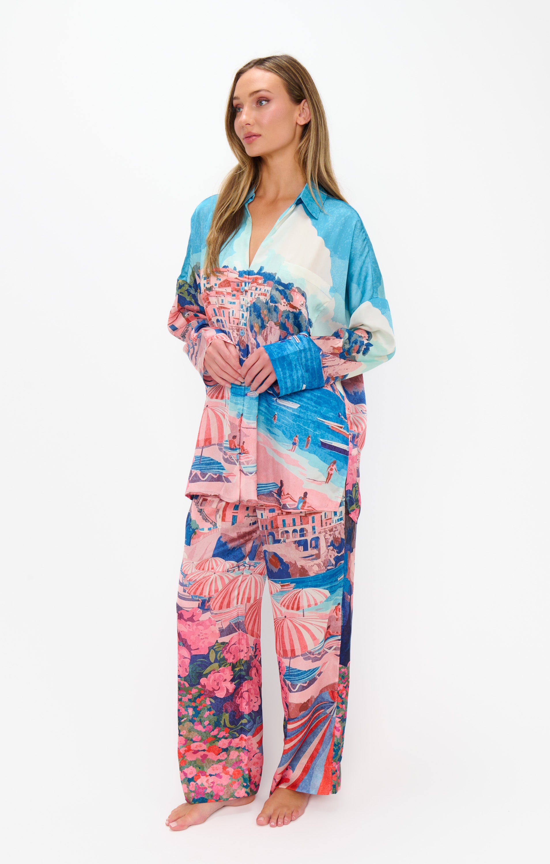 Overslept PJ Set - Oasis Beach Club Silky | Show Me Your Mumu