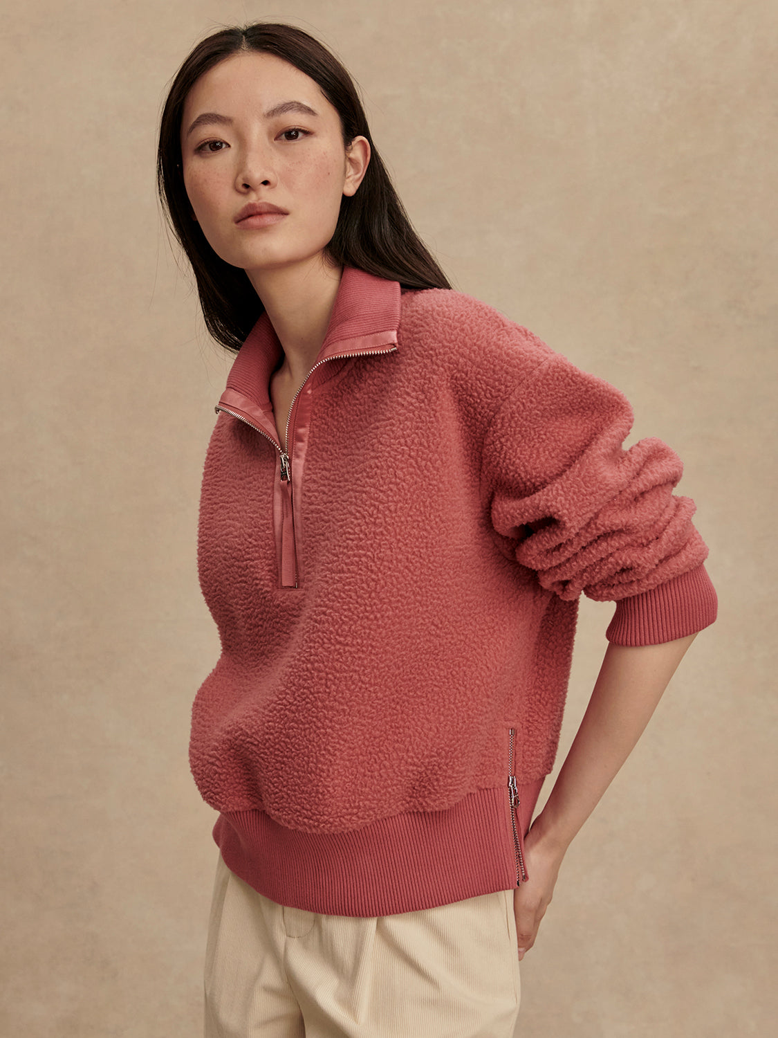 Roselle Half Zip Fleece - Mauvewood | Varley