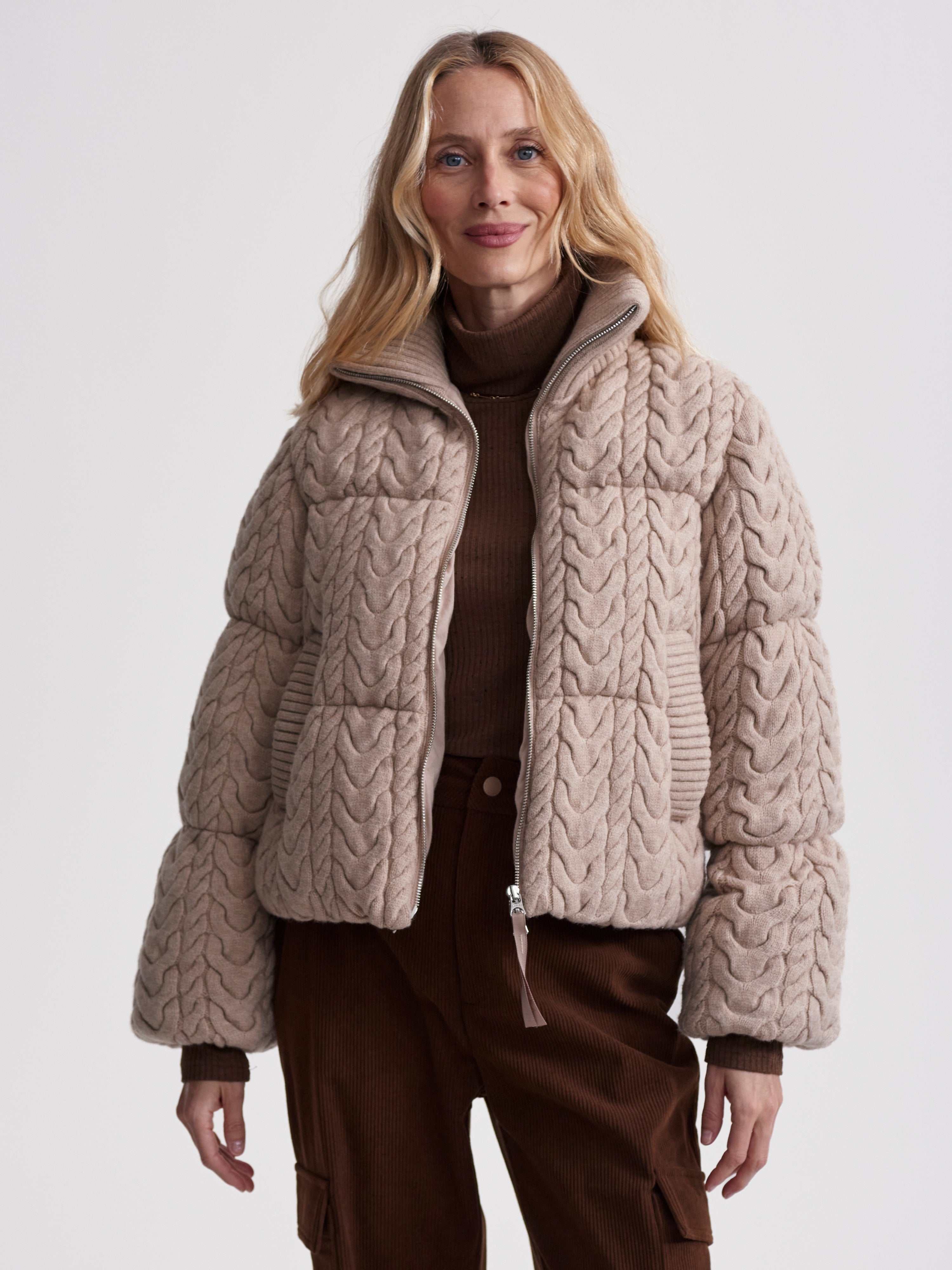 Reggie Cable Knit Puffer | Varley