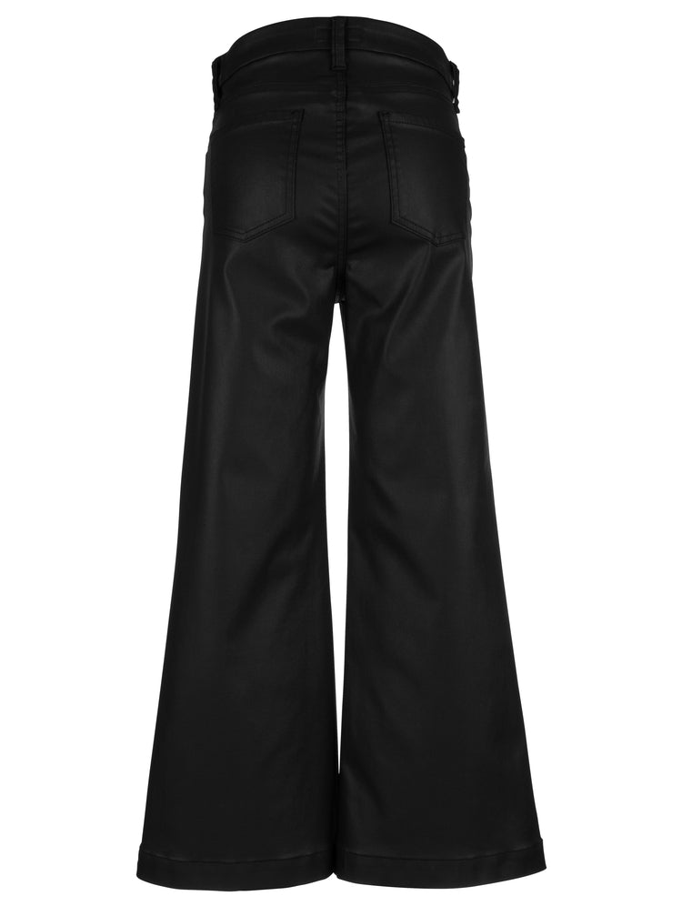 Meg High Rise Fab Ab Wide Leg - Coated Black | KUT