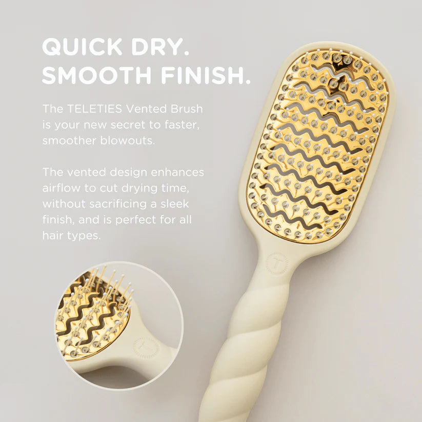 Vented Hair Brush - Tan | Teleties