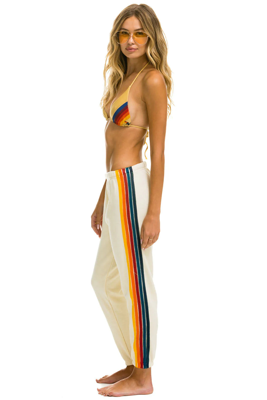 5 Stripe Sweatpants- Vintage White | Aviator Nation