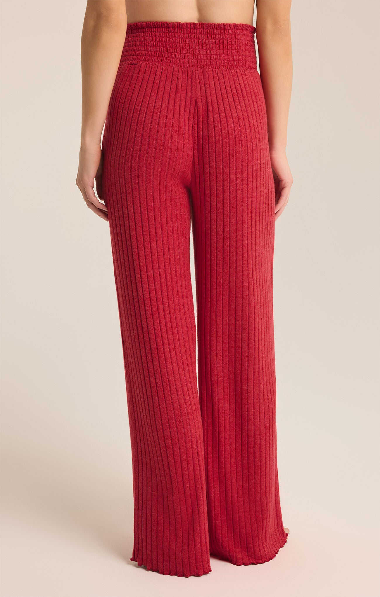 Dawn Smocked Rib Pant - Haute Red | Z Supply