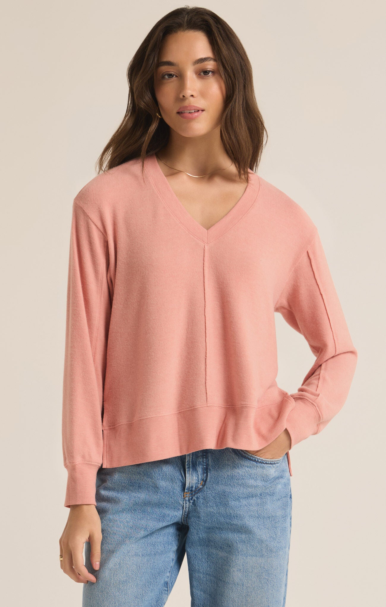 Wilder Cloud V-Neck LS Top | Z Supply