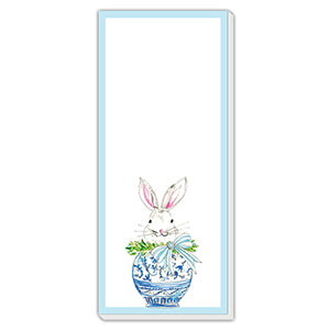 Bunny In Chinoiserie Pot Skinny Notepad
