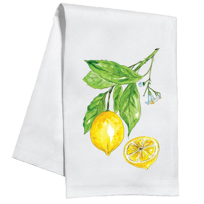 Handpainted Lemons On Branch Kitchen Towel