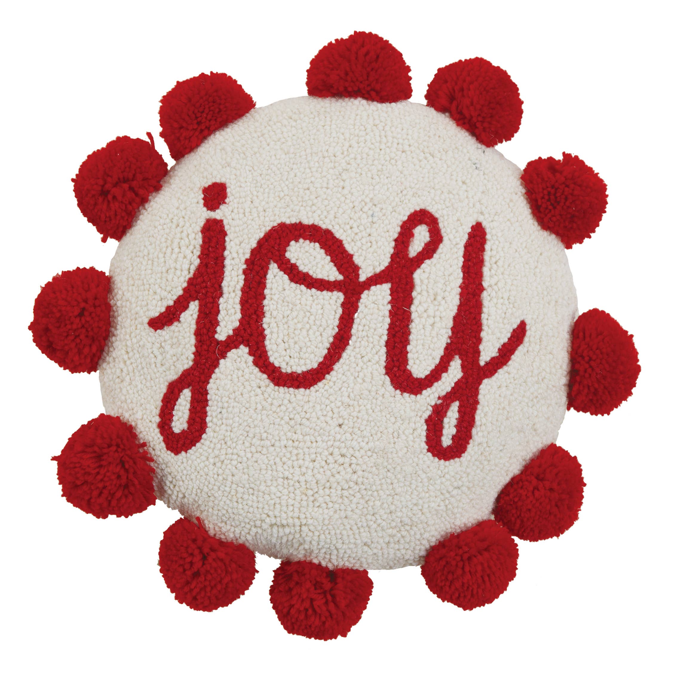 Shaped Joy w/Pom Pom Hook Pillow