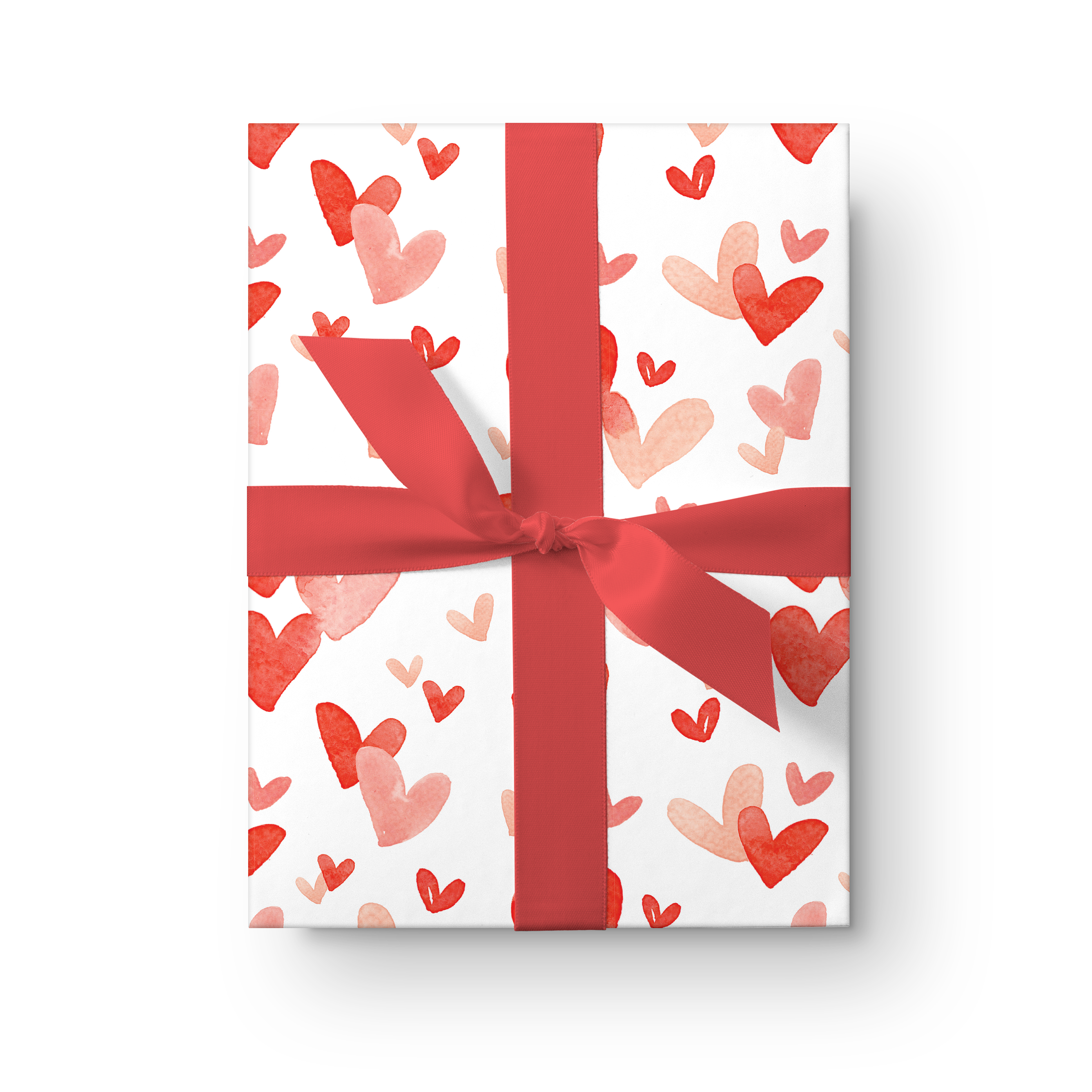 Watercolor Hearts Wrapping Paper