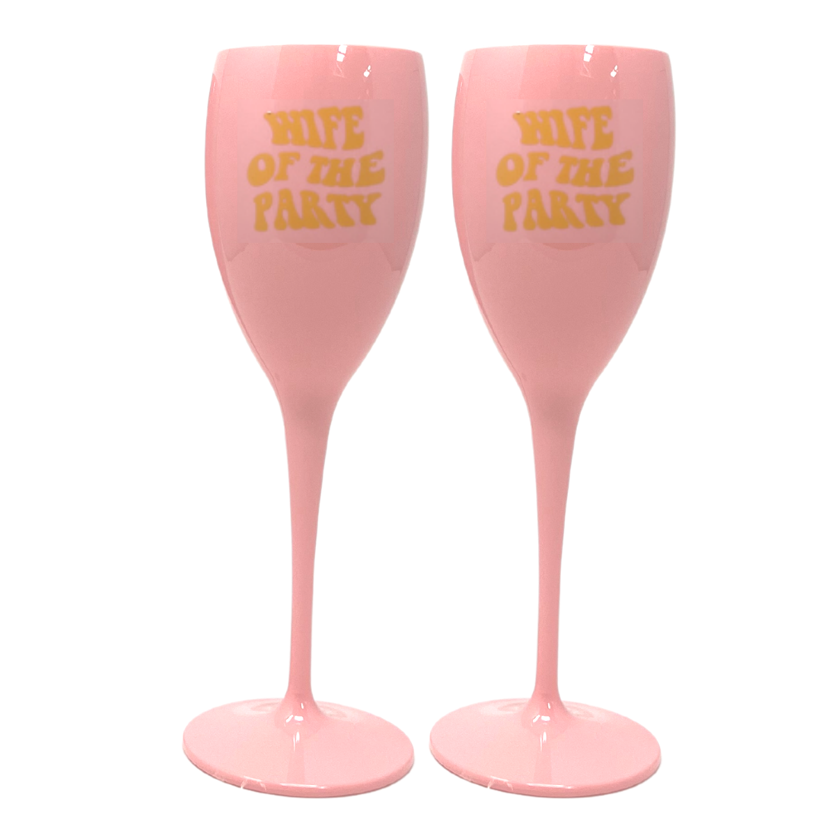 Set of 2 Wife Of The Party Champagne Flute