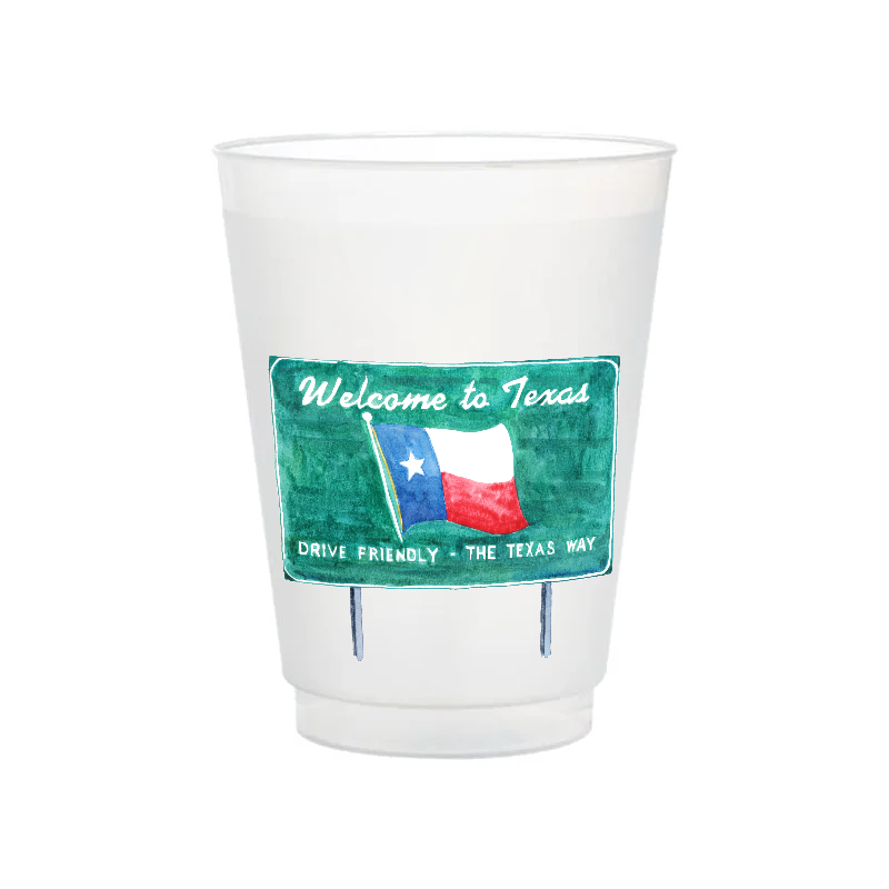 Welcome to Texas Sign Frosted Cups | Set of 6