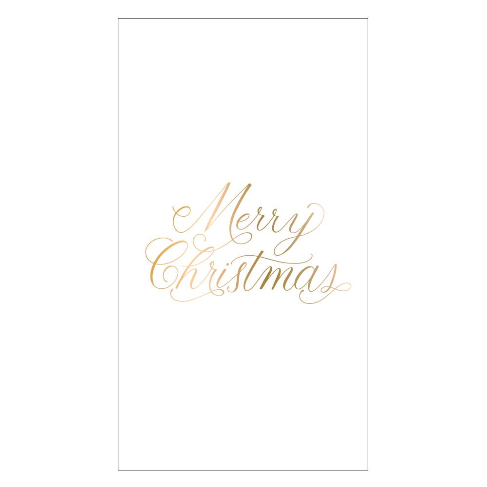 Merry Christmas Paper Guest Towels - 16ct