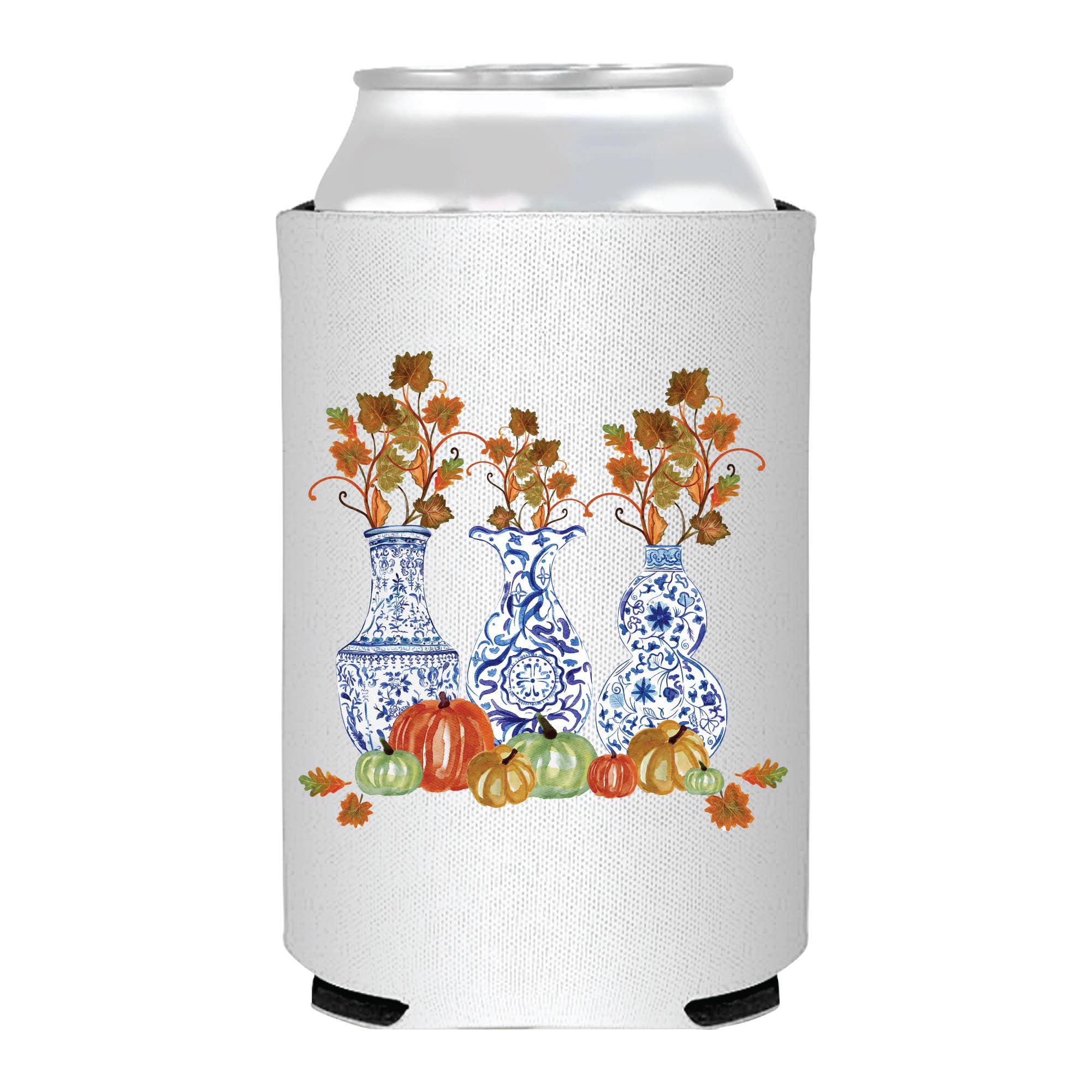 Thanksgiving Ginger Jars Fall Pumpkin Watercolor Can Cooler