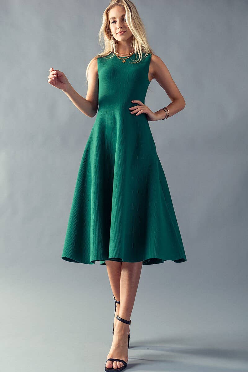 Sculpt Knit Green Dress