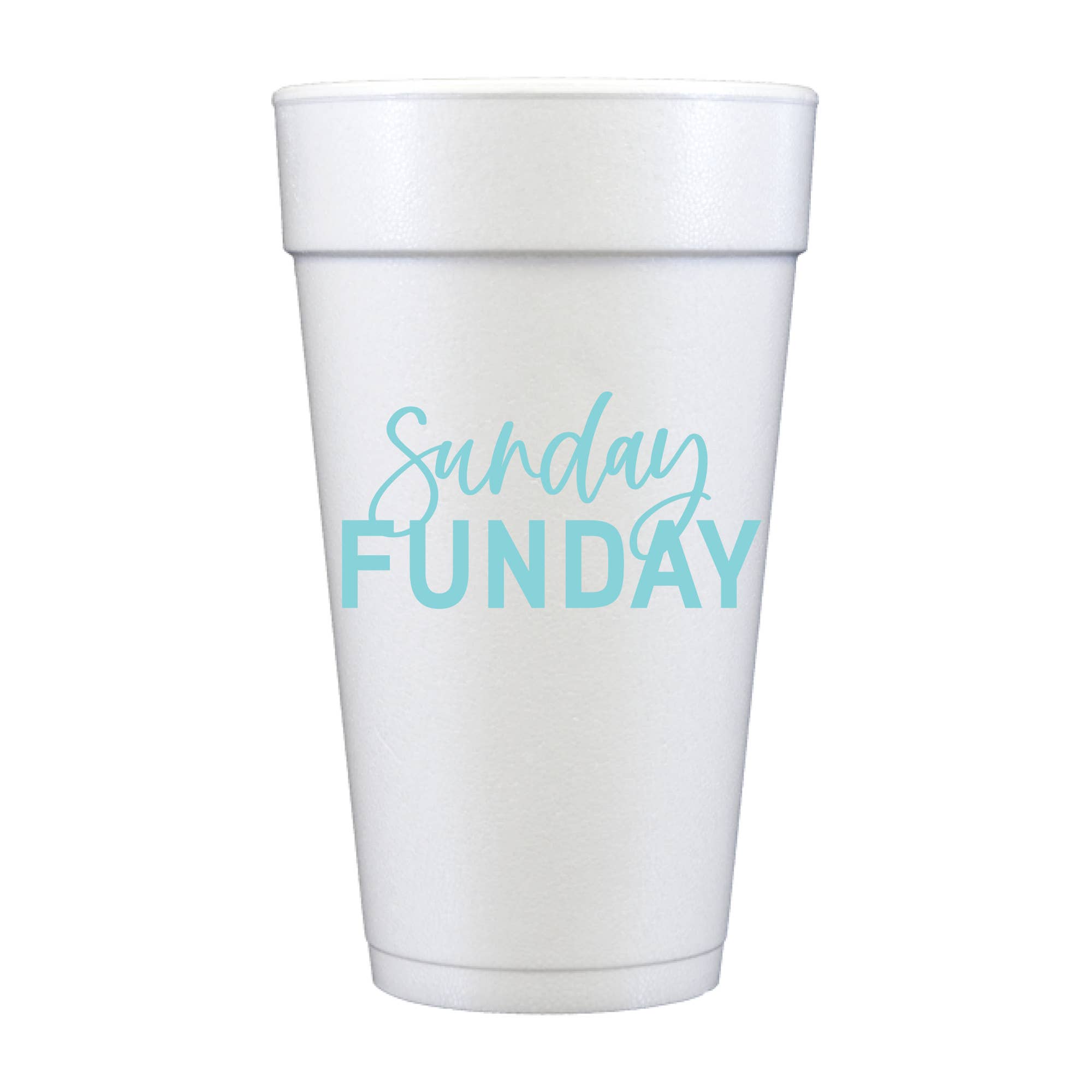 Sunday Funday Roadie Styro Summer - Set Of 10 Foam Cups 20oz