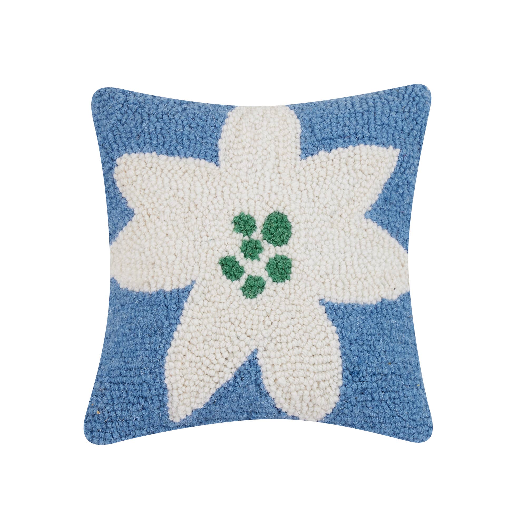 Poinsettia Blue Hook Pillow
