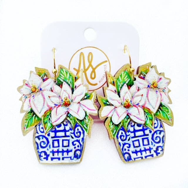 Large Colorful Statement Artwork Bouquet Floral Earring