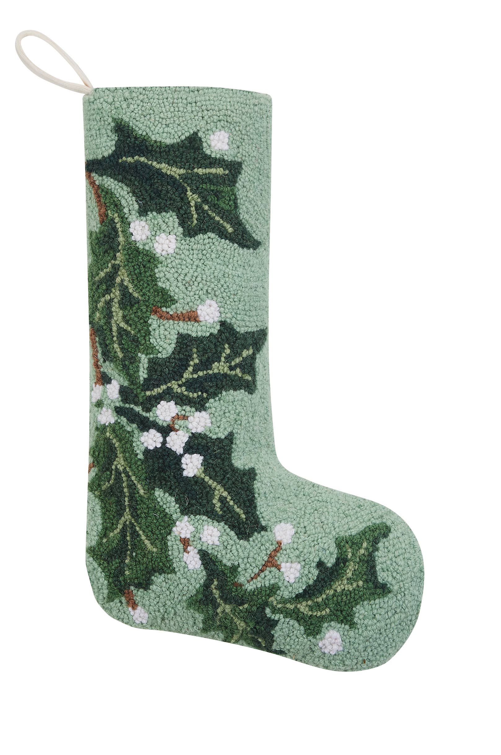 Green Holly Hook Stocking