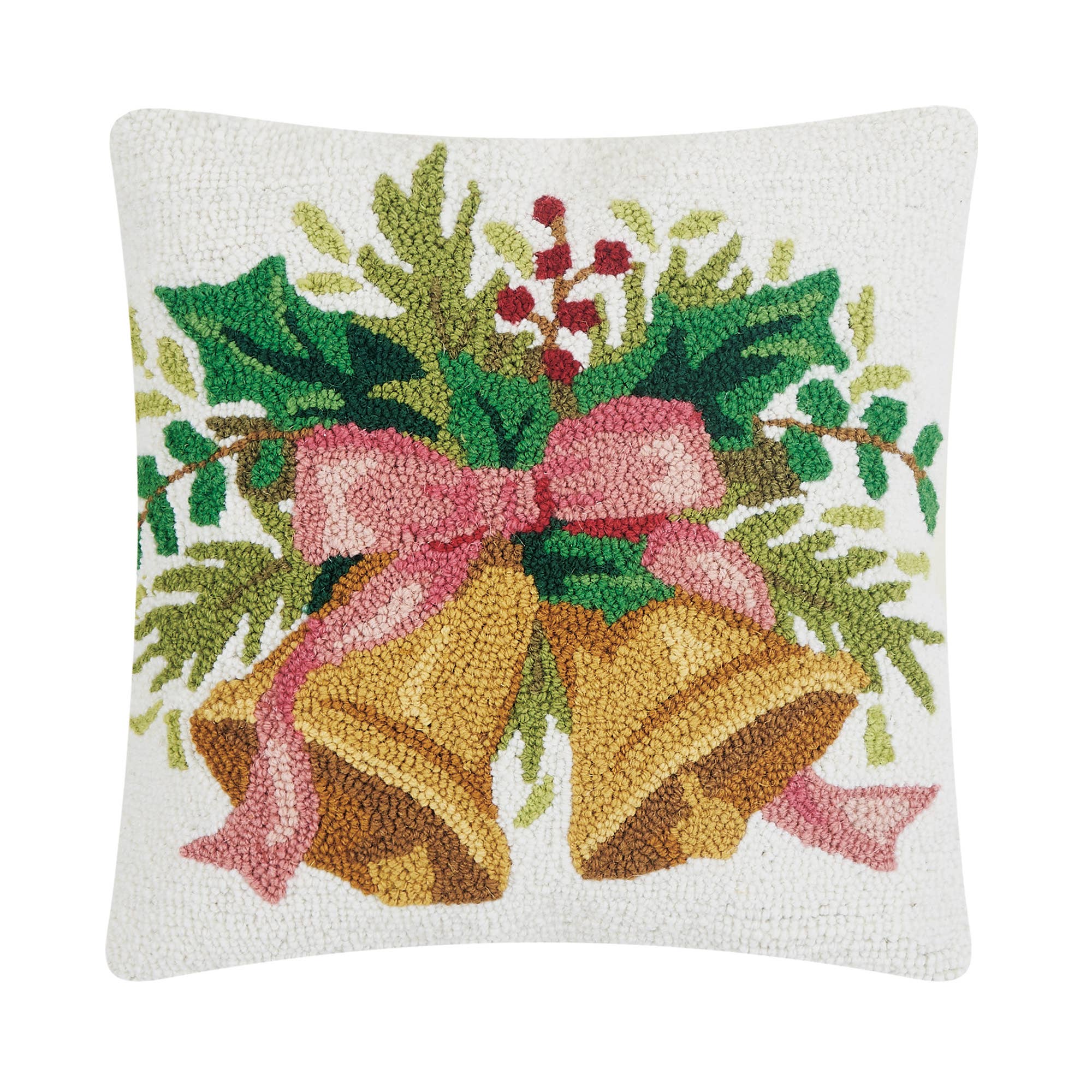 Christmas Bells White Hook Pillow