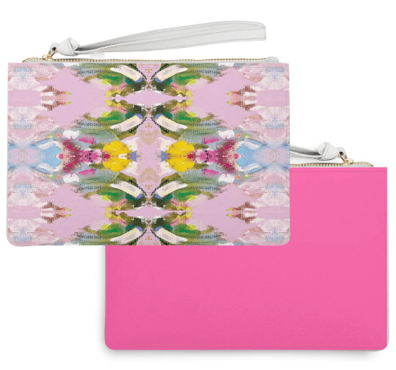 Poppy Pink Leather Clutch | Laura Park