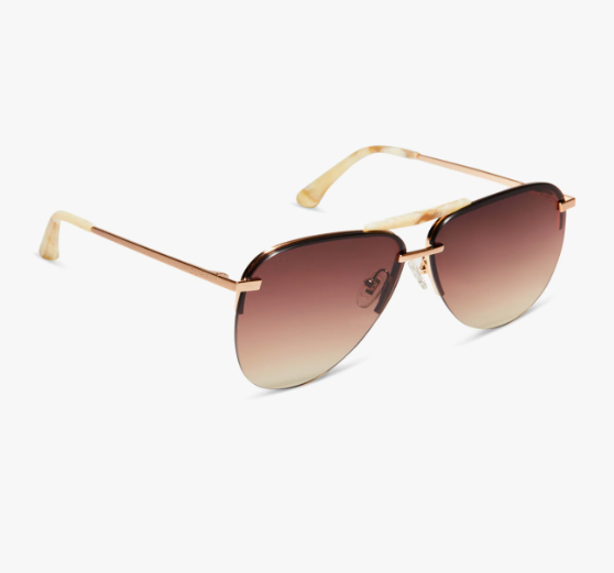 Tahoe Brushed Gold Brown Gradient Polarized Sunglasses | DIFF