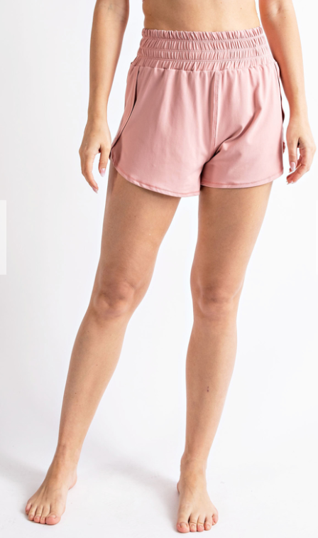 Pink Butter Fabric Track Shorts