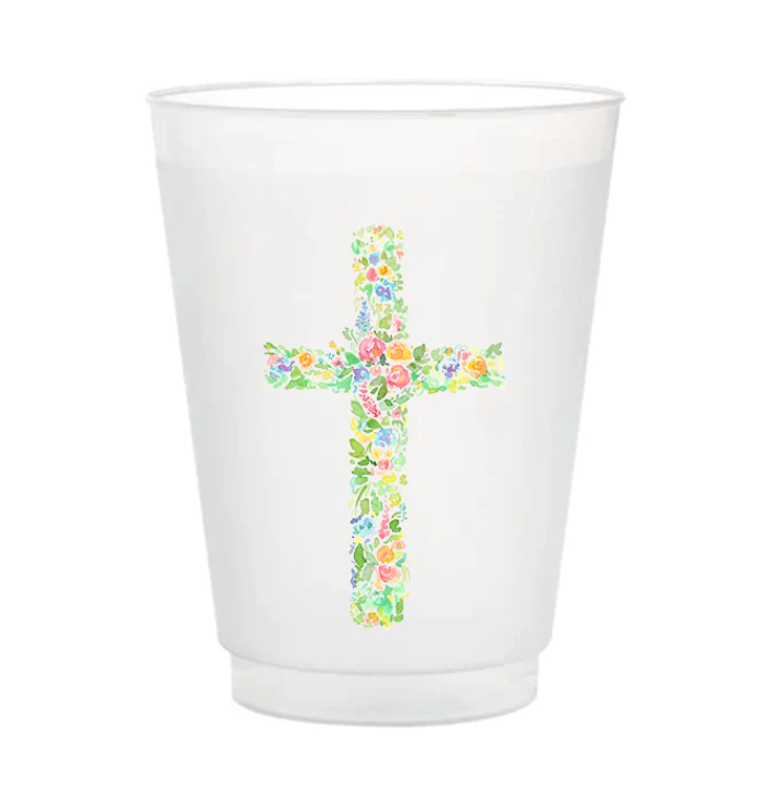 Floral Cross Frosted Cups | Taylor Paladino