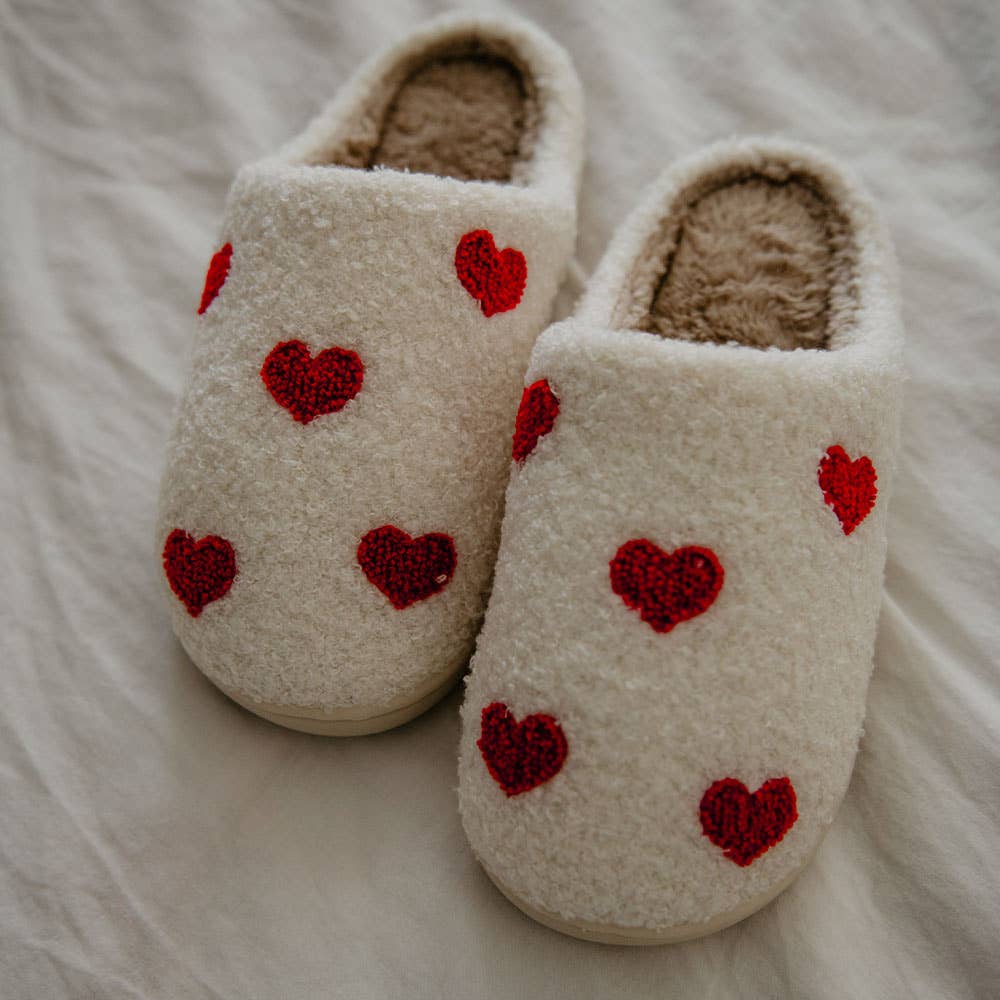 Valentine's Hearts Patterned Slippers